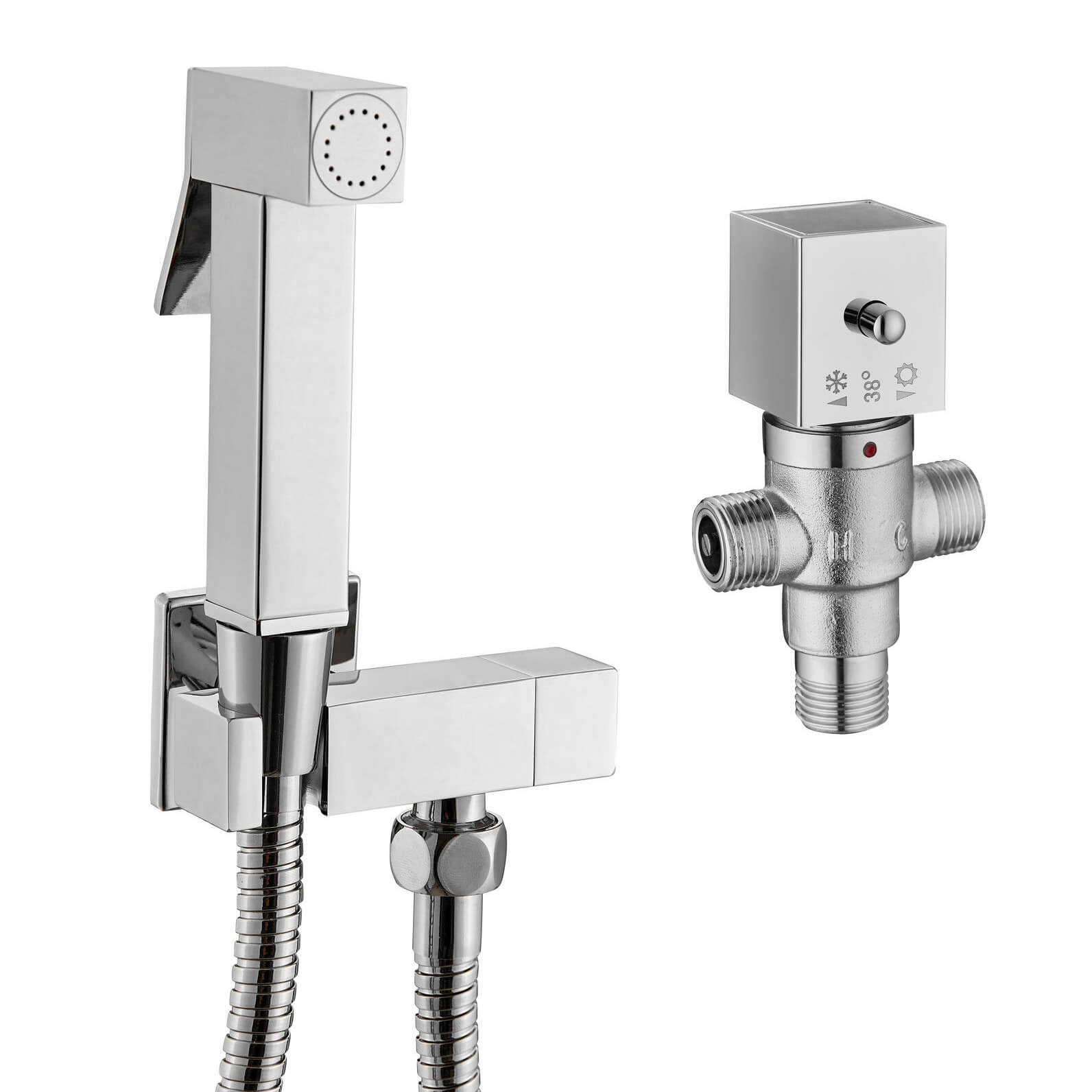 Vellamo Square Douche Kit with Thermostatic Mixing Valve