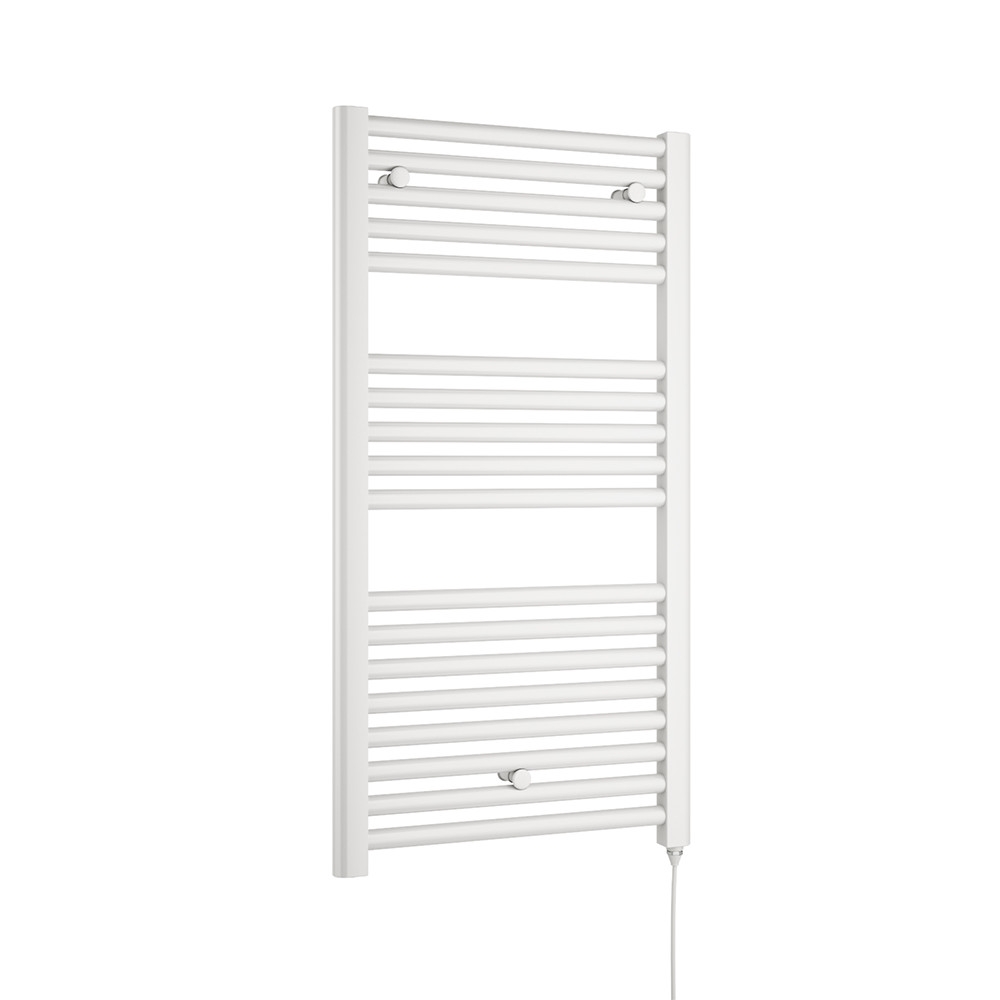 Brenton Hestia Electric Straight White Heated Towel Rail - 920 x 480mm