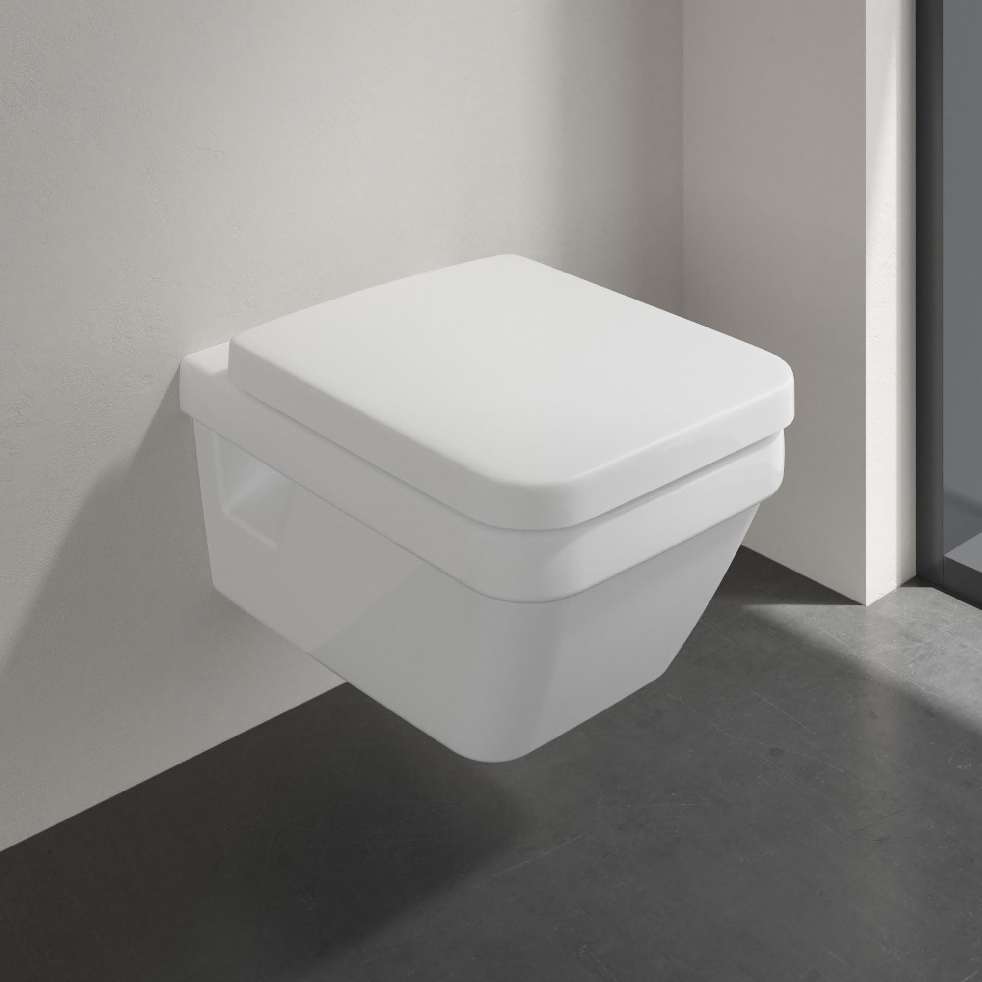 Villeroy & Boch Architectura Rimless Square Wall Hung Toilet & Soft Close Seat