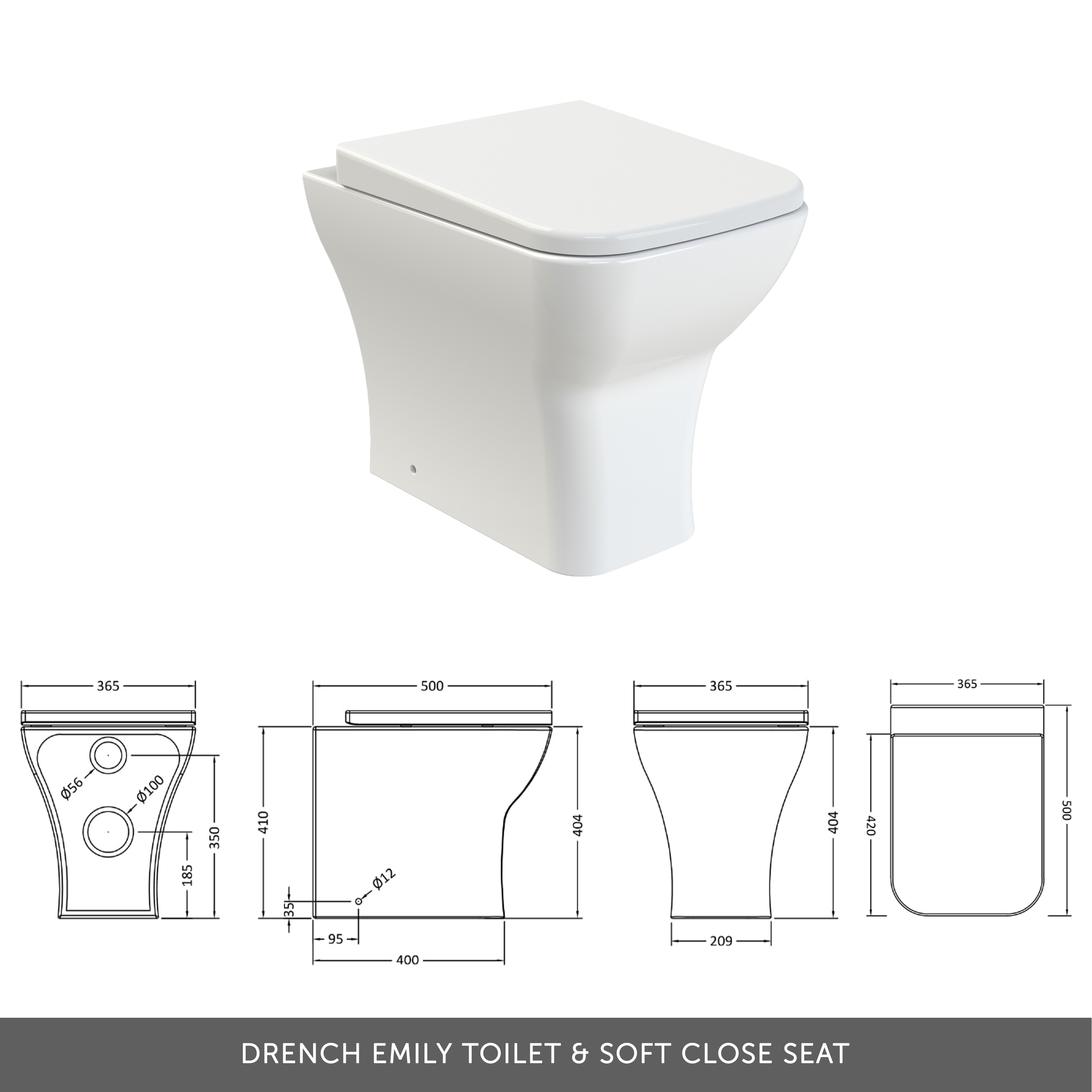 Emily 1000mm Combination Bathroom Toilet & 2 Door Sink Unit - Gloss White