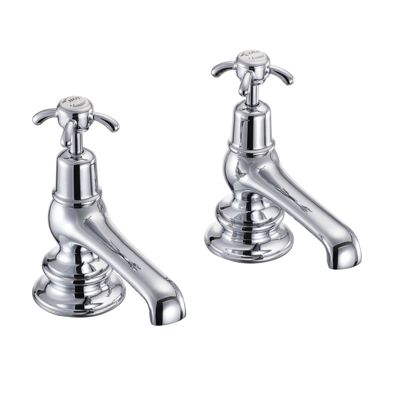 Burlington Anglesey Deck Mounted Bath Pillar Taps
