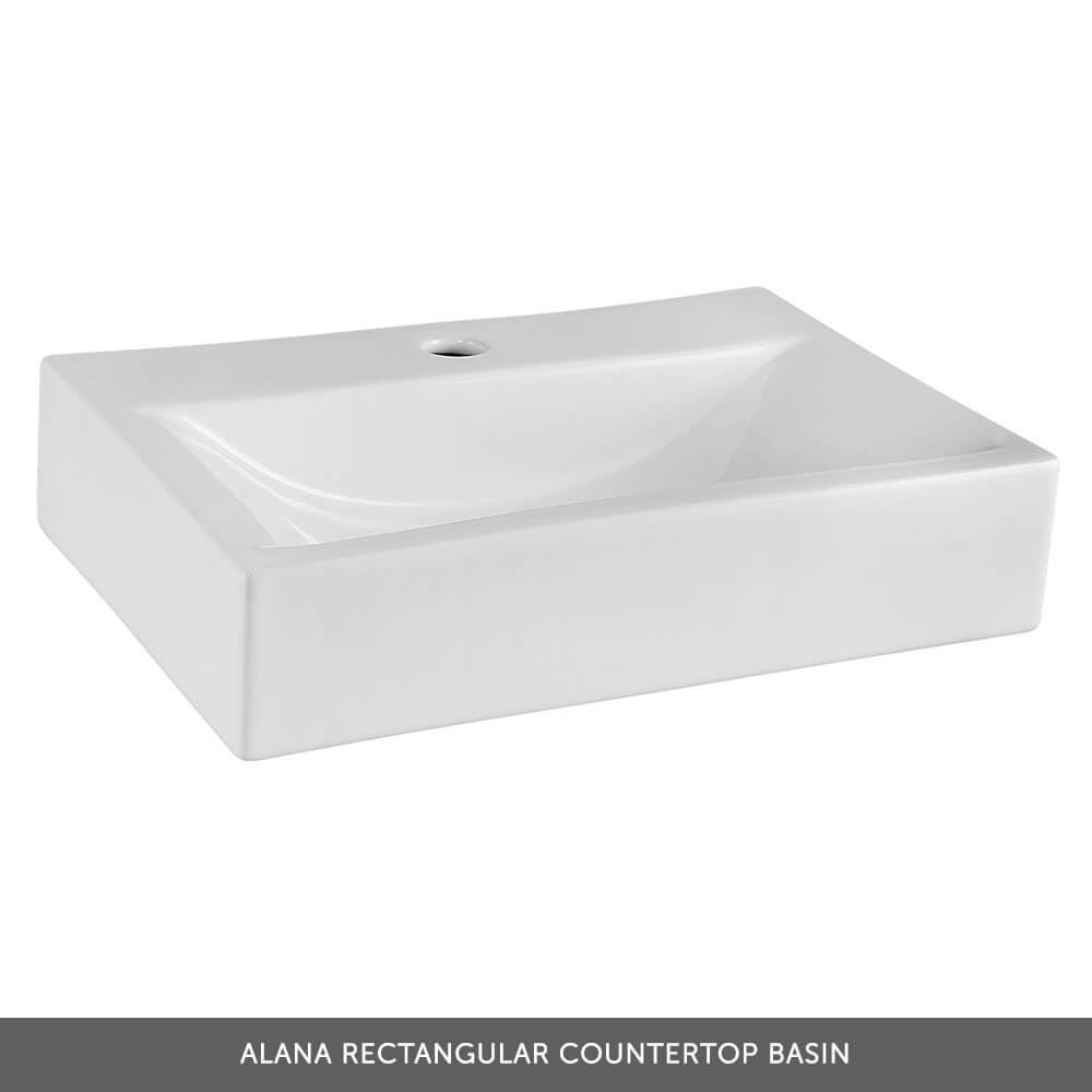 Emily 600mm Floorstanding 2 Drawer Vanity Unit and Countertop