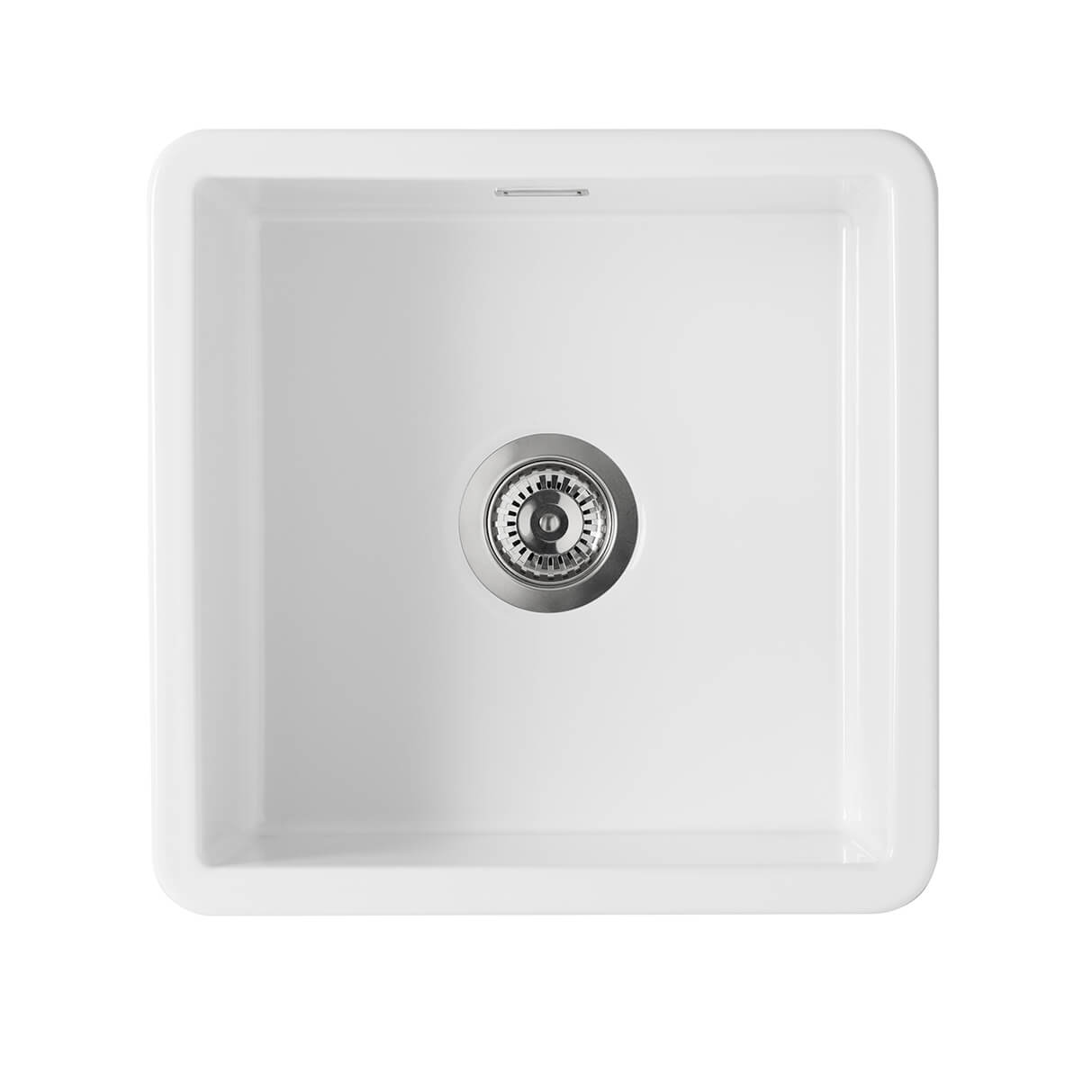 Thomas Denby Metro 1 Bowl Inset or Undermount Ceramic Kitchen Sink - 460 x 460mm