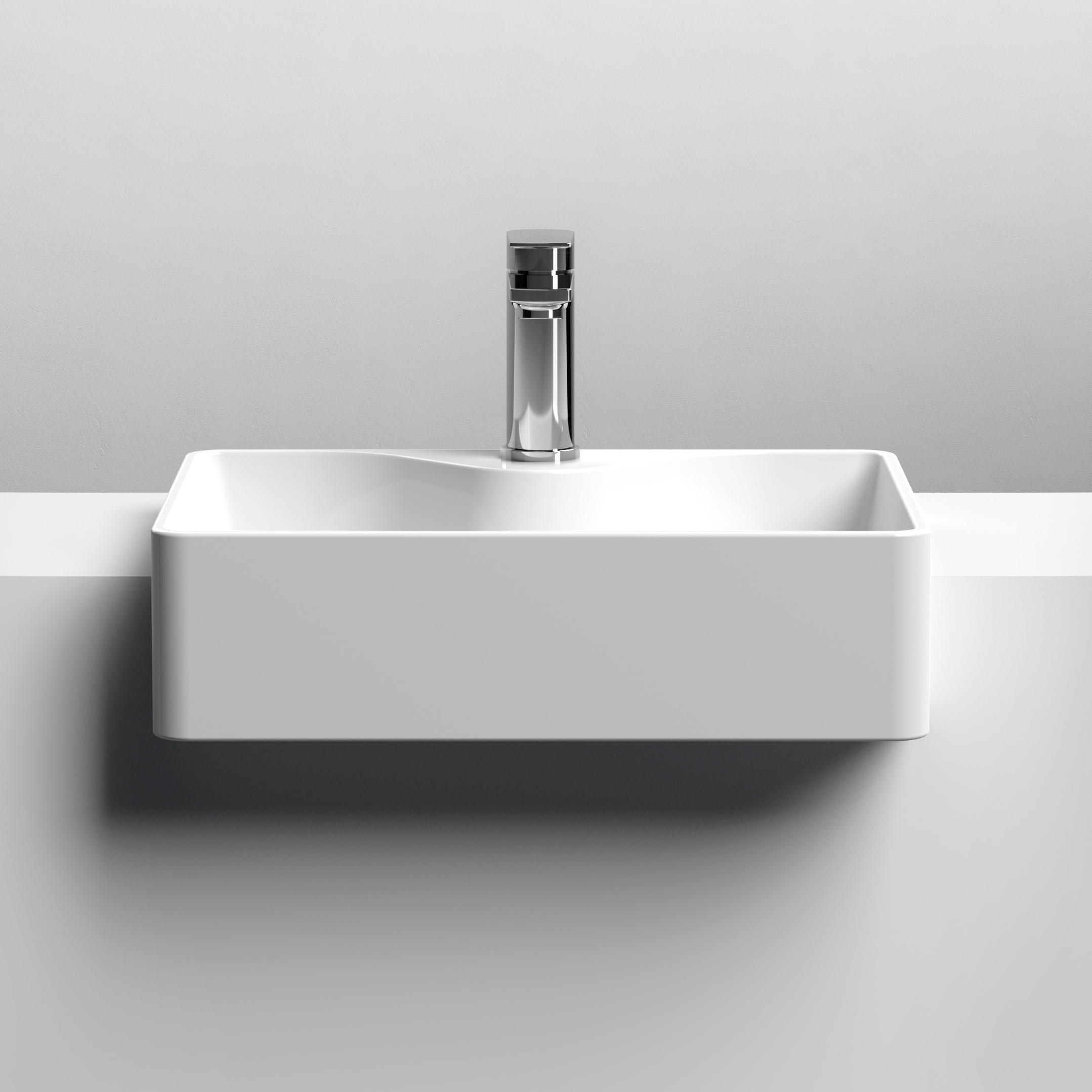 Hudson Reed 480mm Rectangular Semi-Recessed Countertop Basin