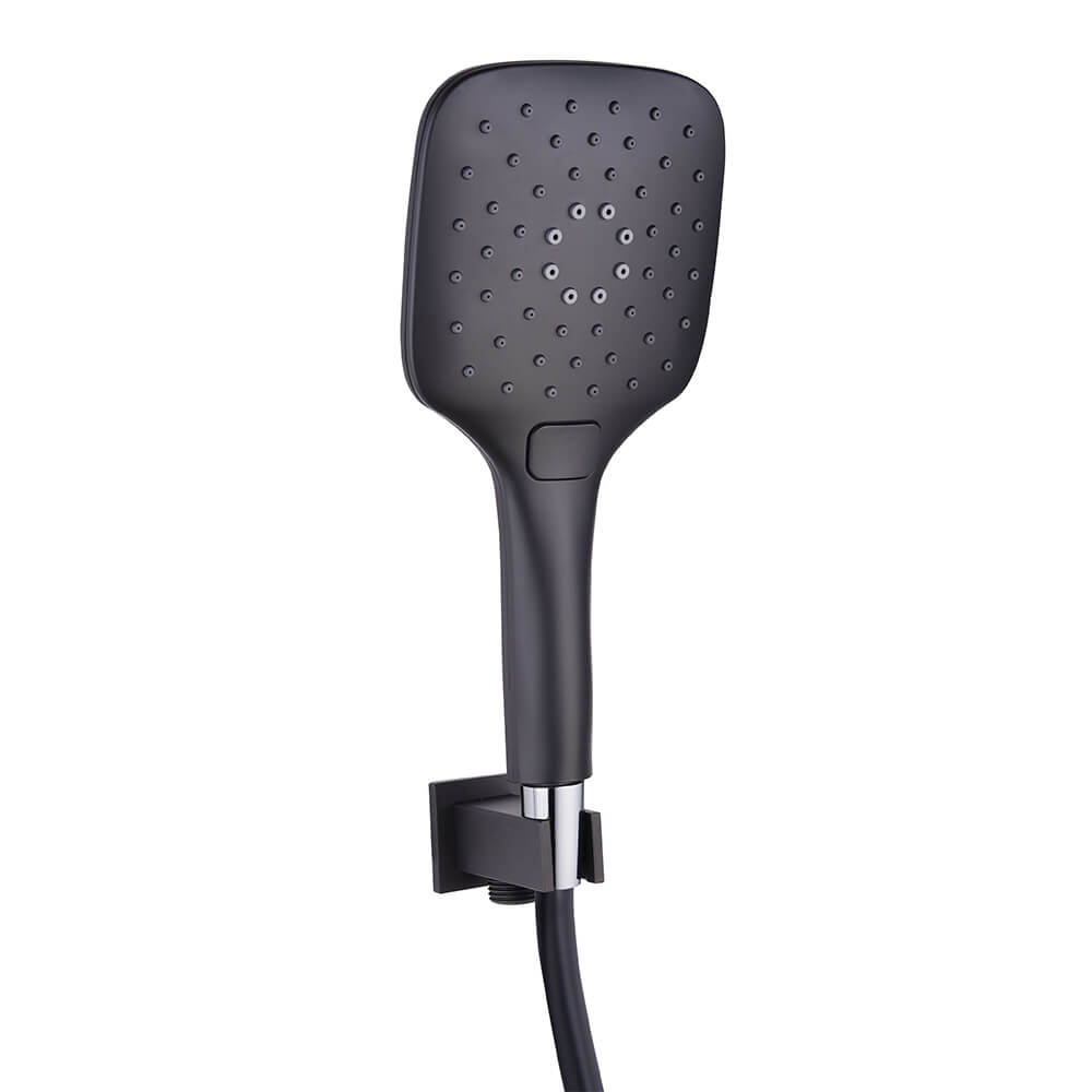 Drench Noir Matt Black Square Concealed Shower System with Fixed Head & Wall Mounted Shower Handset