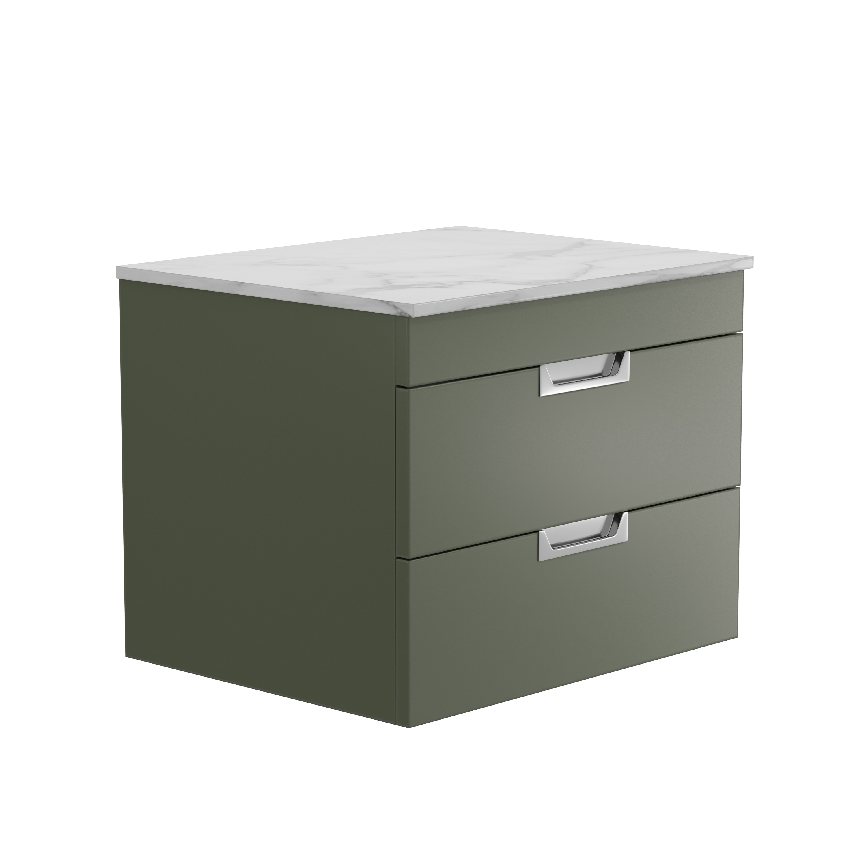 Isla 600mm Wall Hung Vanity Unit & Marble Sintered Stone Countertop