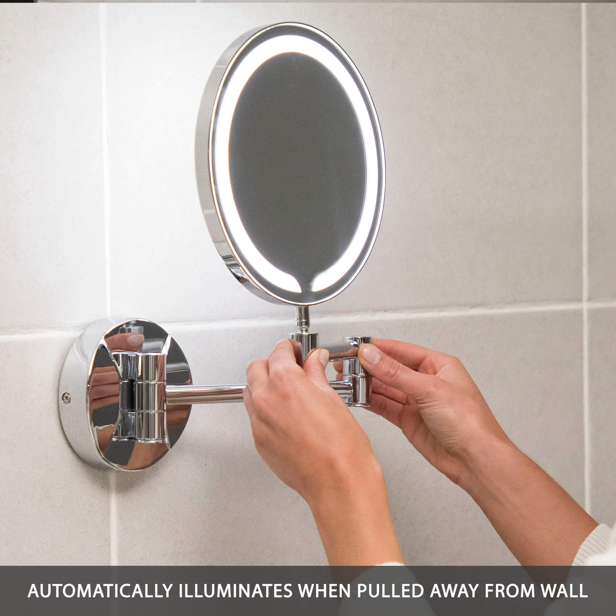 Vellamo LED Illuminated Round Magnifying Wall Mirror