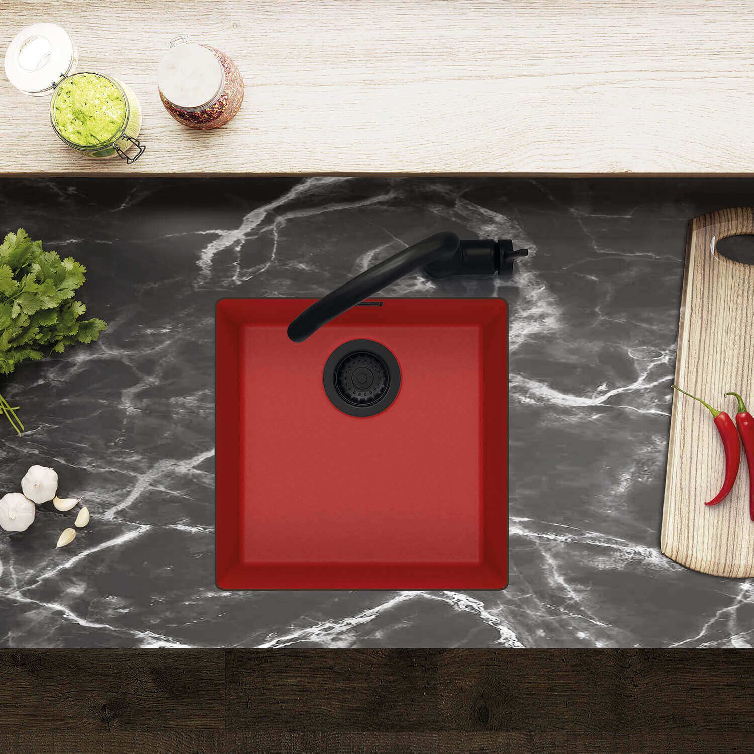 Clearwater Siena 1 Bowl Granite Composite Inset or Undermount Kitchen Sink & Waste - 430 x 460mm