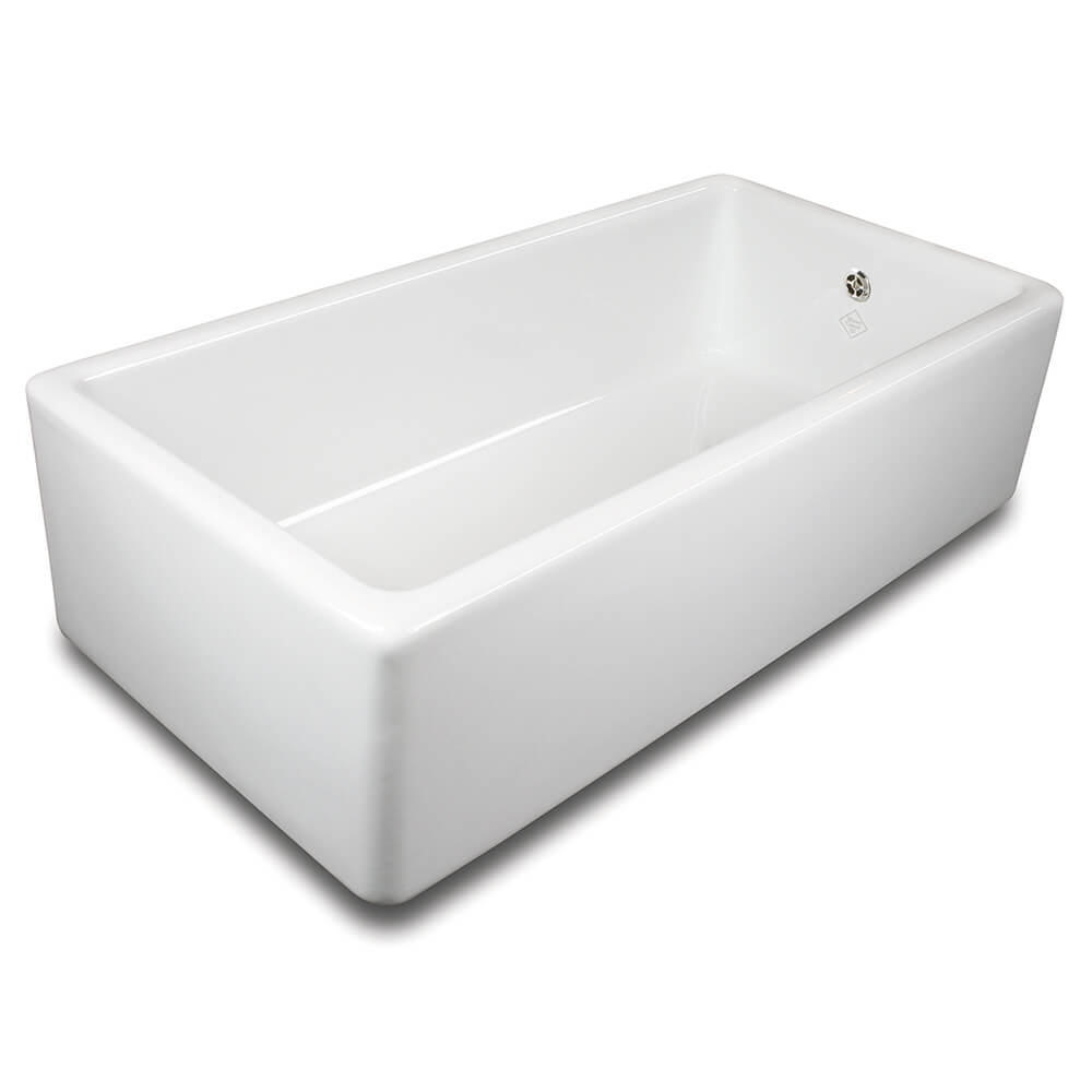 Shaws Contemporary Butler White Ceramic Single Bowl Kitchen Sink - 914mm x 460mm