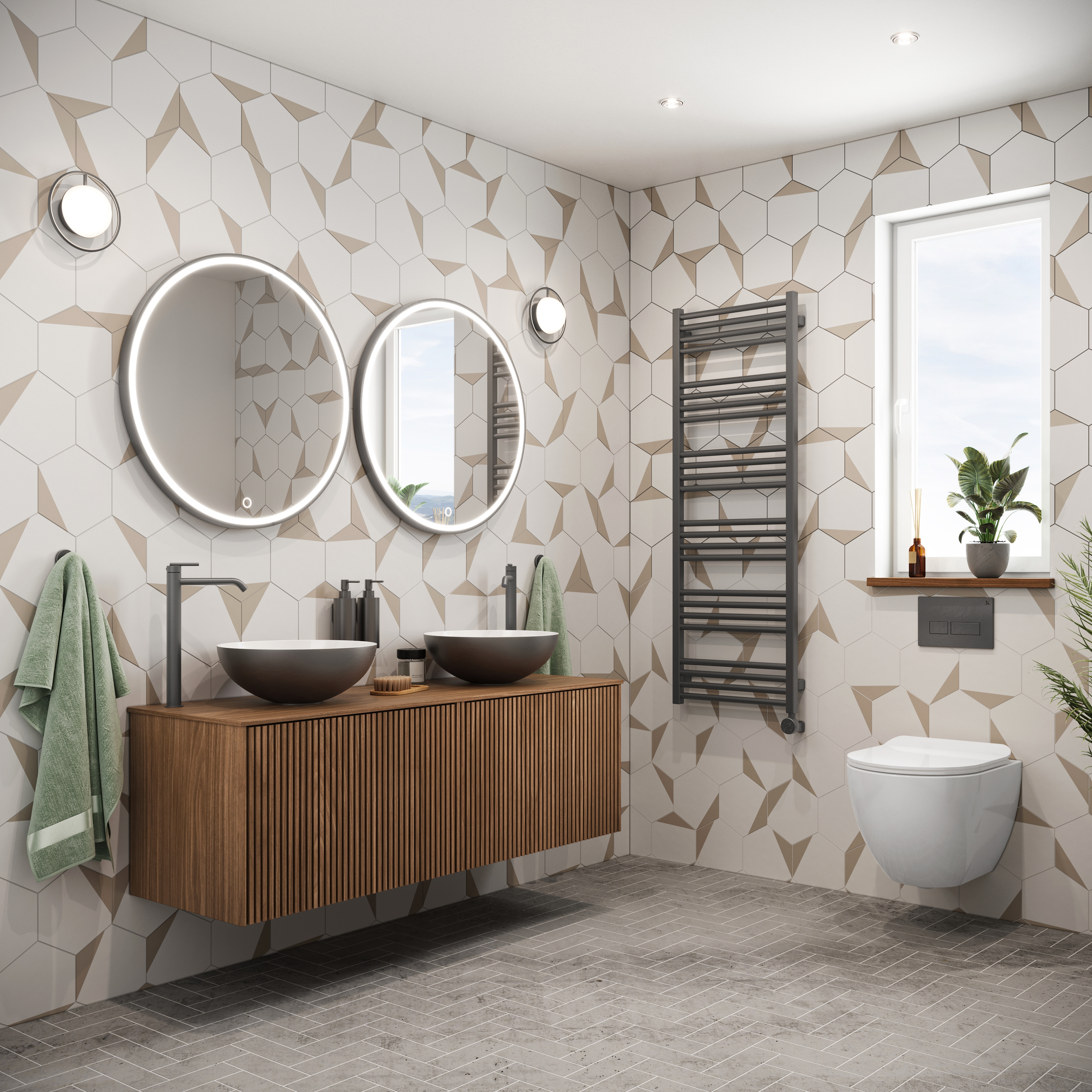 Crosswater MPRO Electric Slate Heated Towel Rail