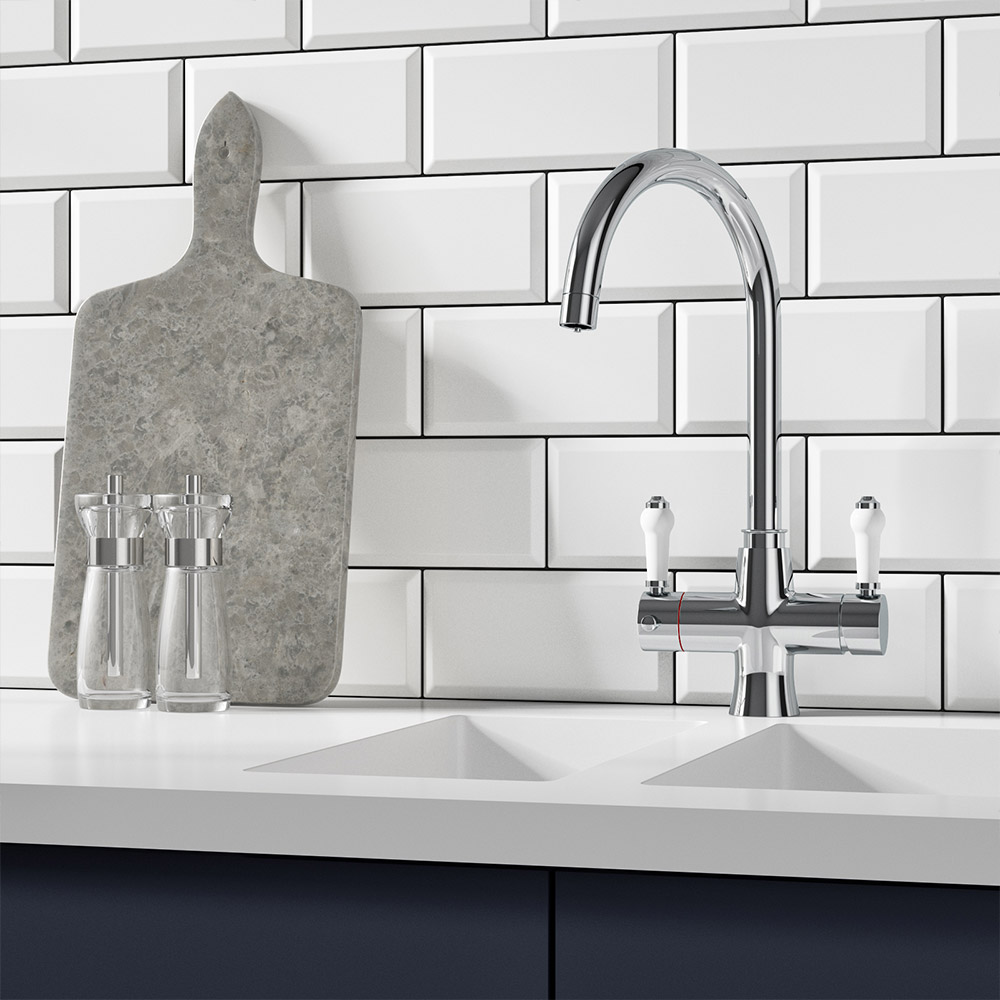 Butler & Rose 3-in-1 Traditional Instant Hot Water Kitchen Mixer & Filter Unit - Polished Chrome