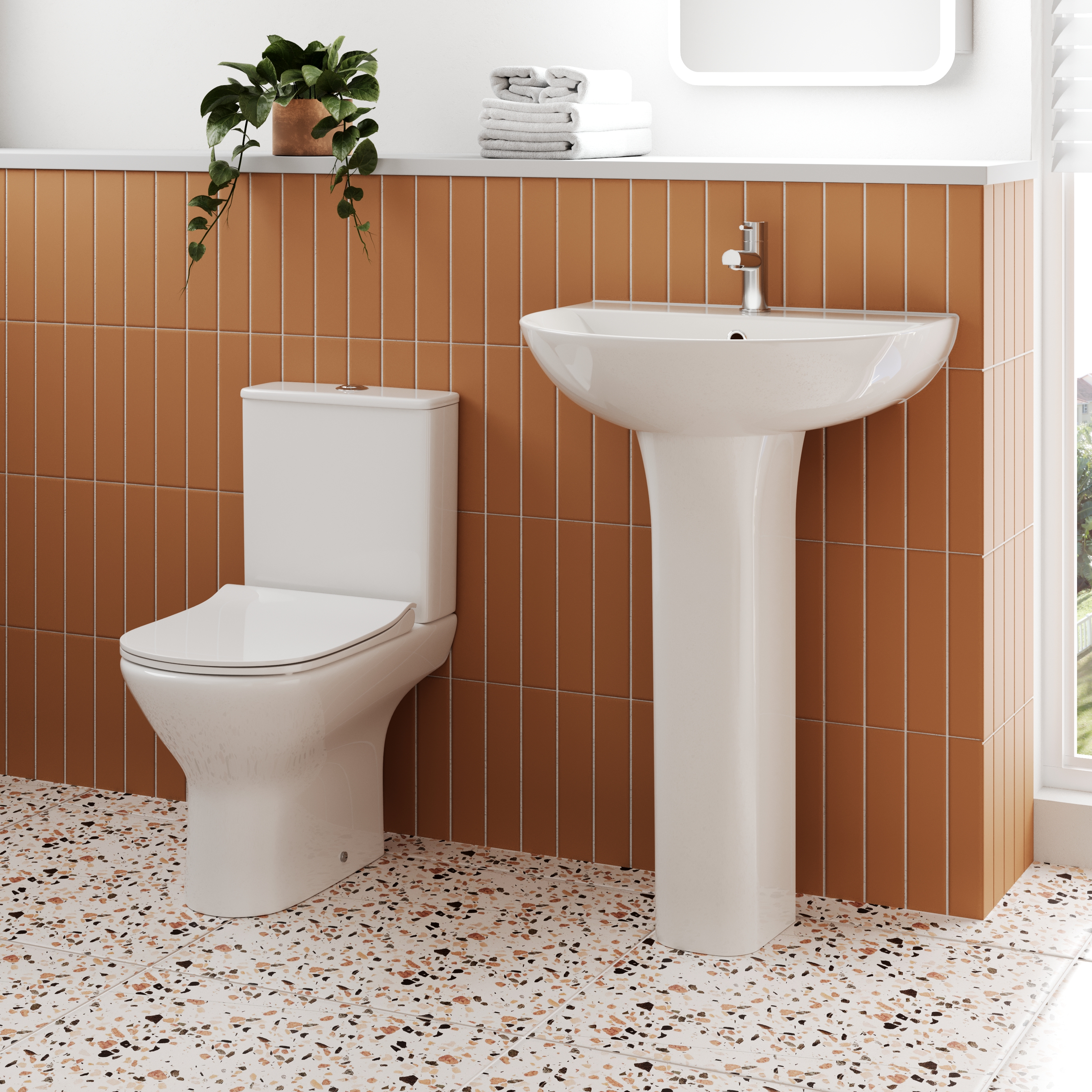 Harbour Acclaim 550mm 1 Tap Hole Basin & Full Pedestal