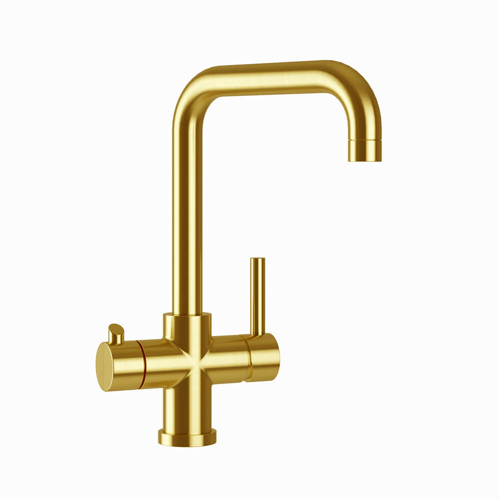 Vellamo Kaffe 3-in-1 Instant Hot Water Tap with Boiler Unit & Filter - Brushed Gold
