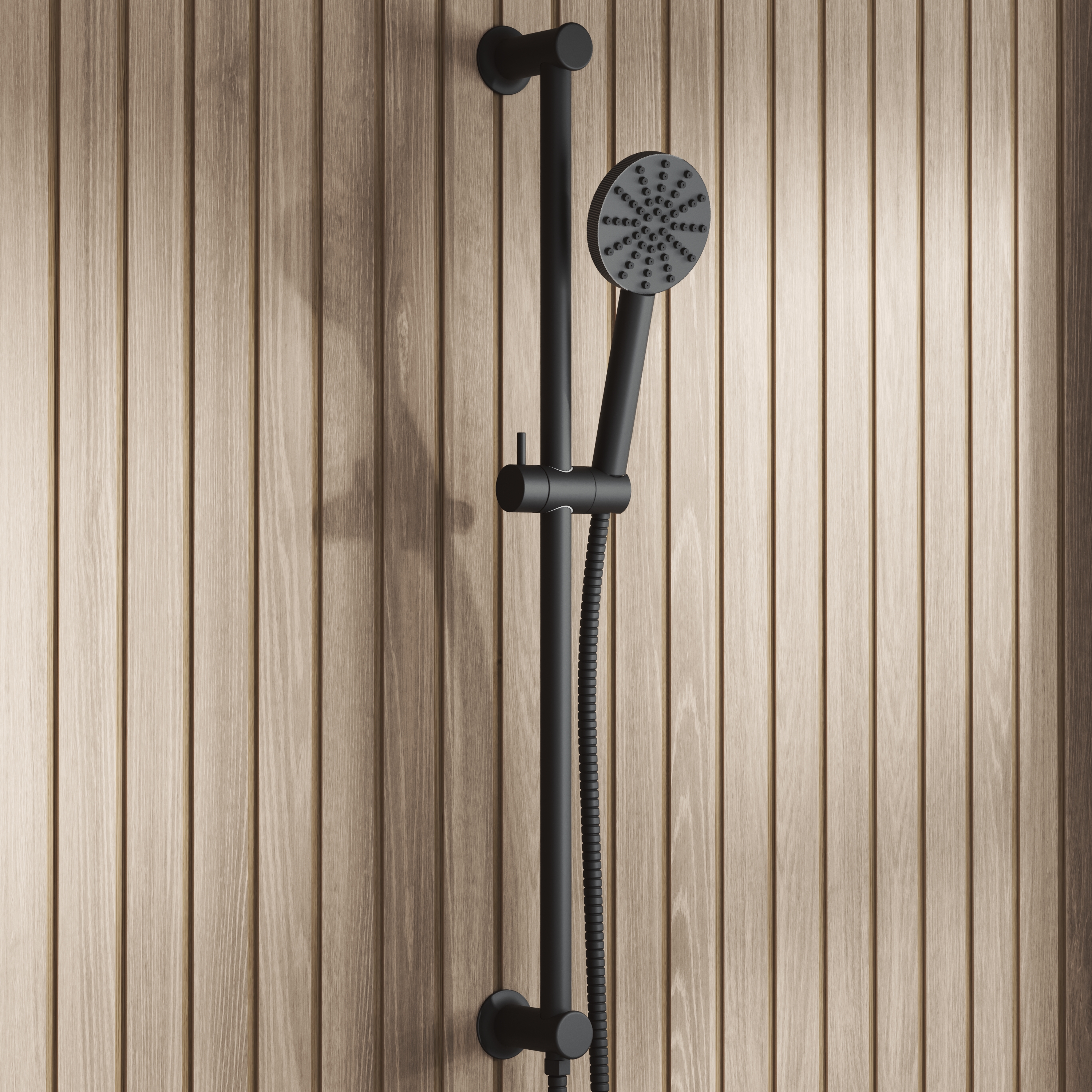 Core Fluted Slide Rail Shower Kit, Shower Handset & Hose with Integrated Elbow