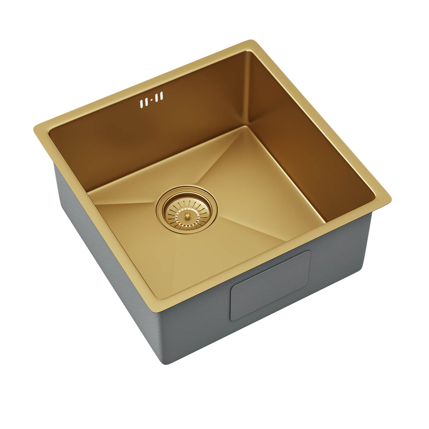 Vellamo Designer Single Bowl Inset/Undermount Stainless Steel Kitchen Sink & Waste - 440 x 440mm