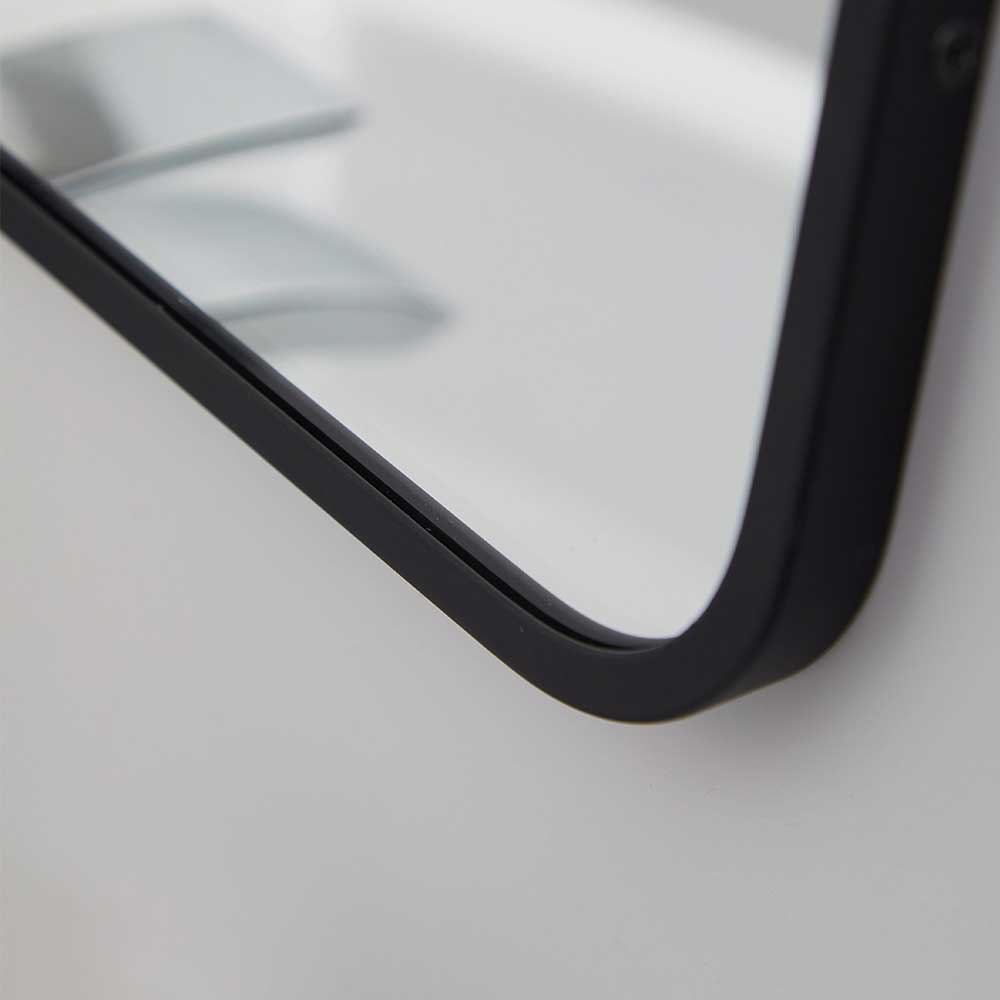 Vellamo Matt Black Rectangular Bathroom Mirror - 700 x 500mm