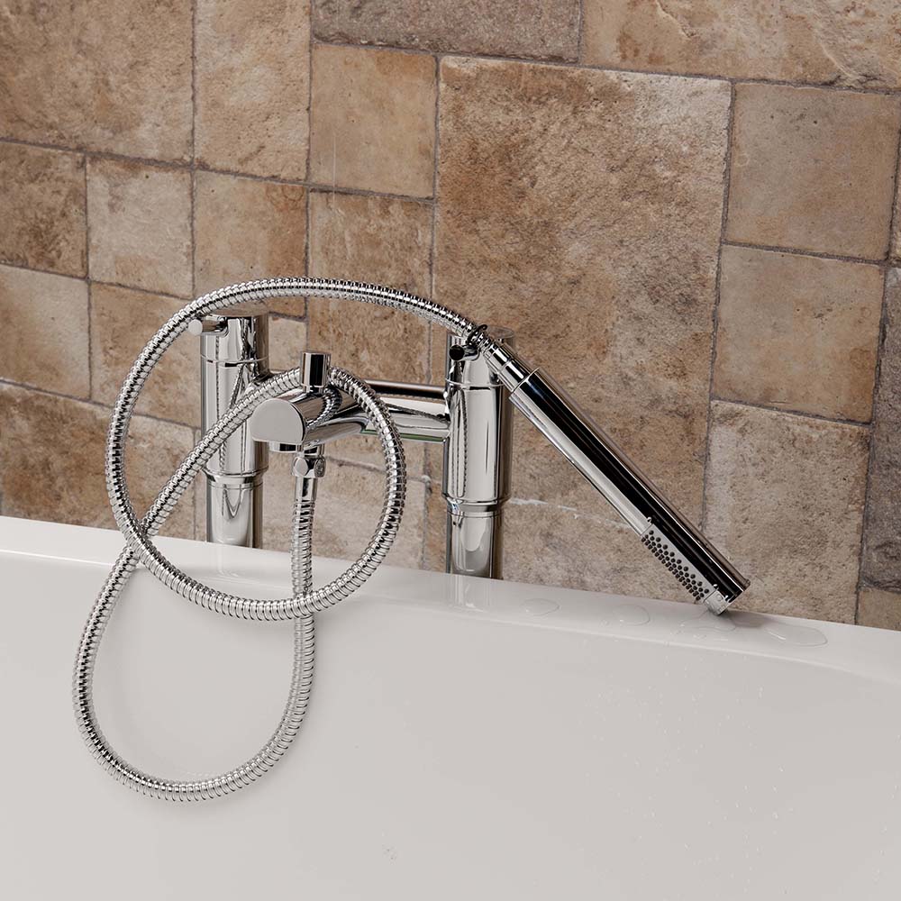 Universal Tap-Mounted Shower Handset Holder for Bath Shower Mixer Taps - Round