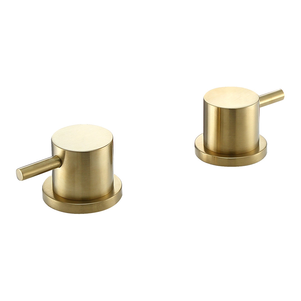 VOS Panel Deck Mounted On/Off Valves - Brushed Brass