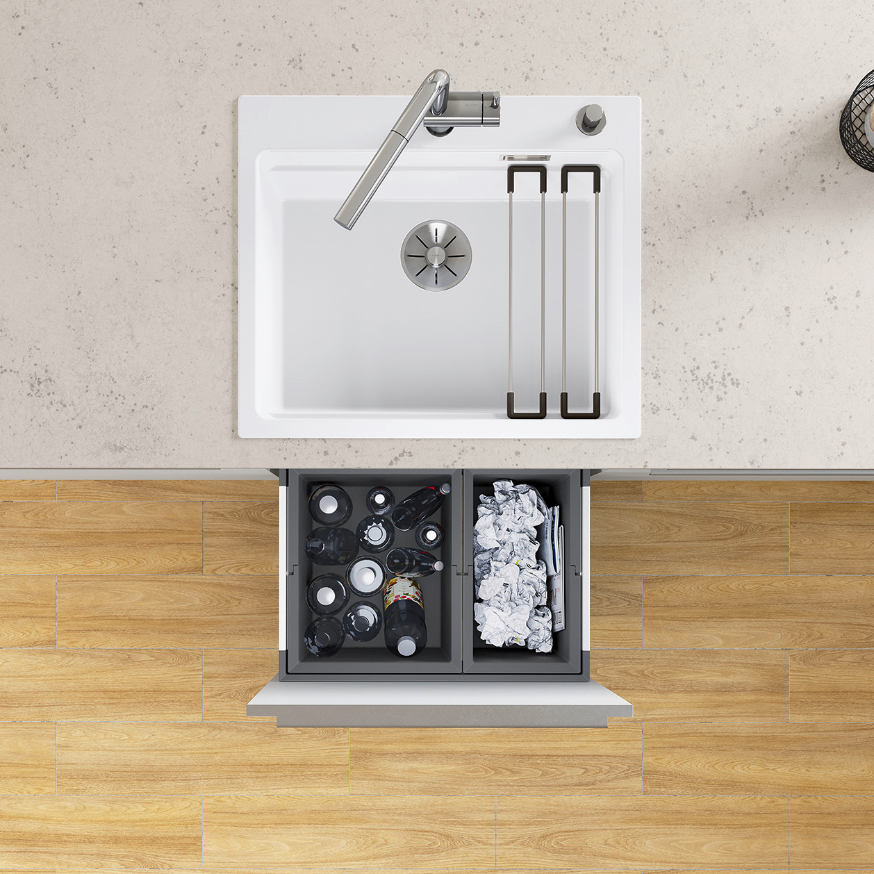 Blanco Linus-S Single Lever Mono Pull Out Kitchen Mixer Tap