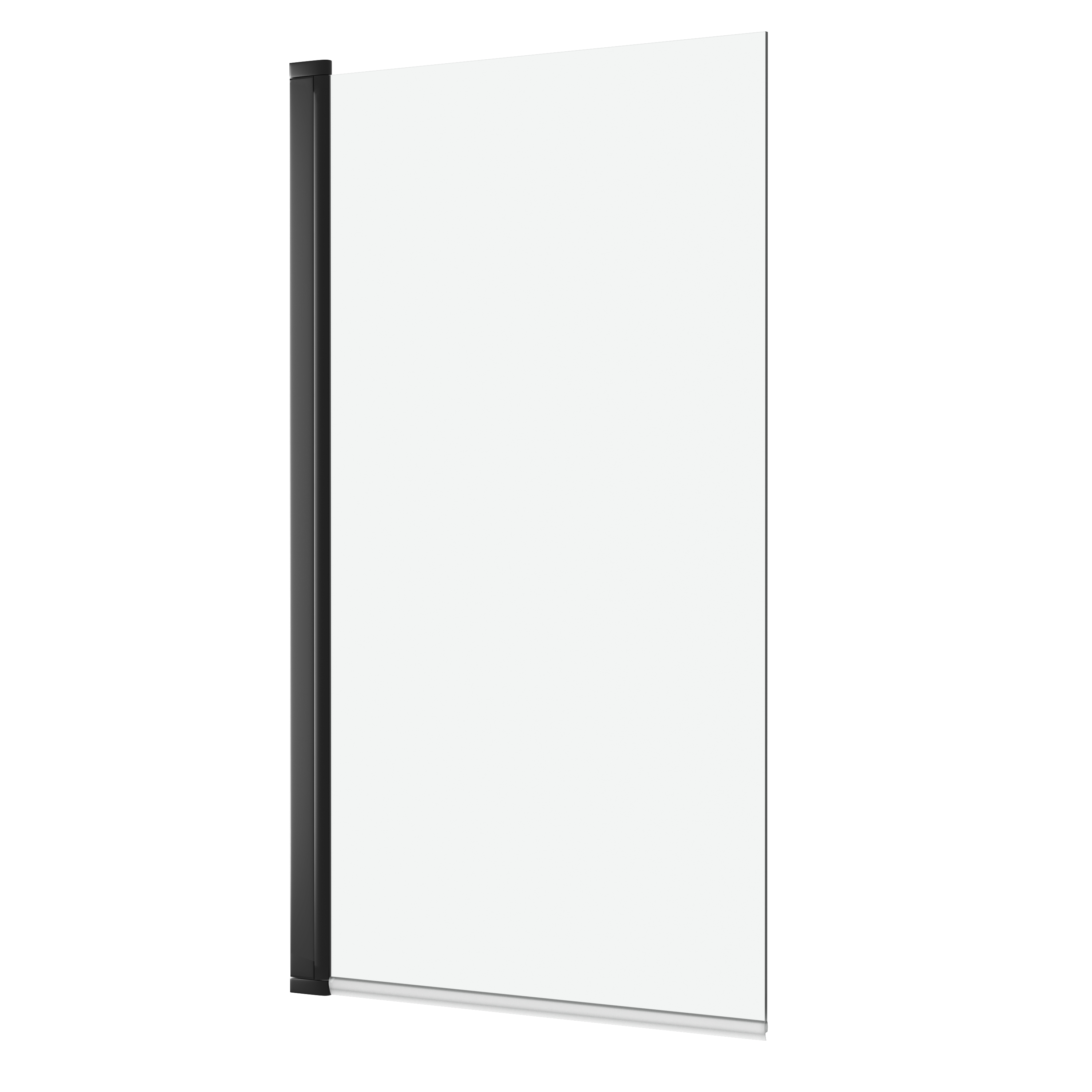 Vellamo City 6mm Matt Black Square Corner Hinged Bath Screen - 1430 x 770mm