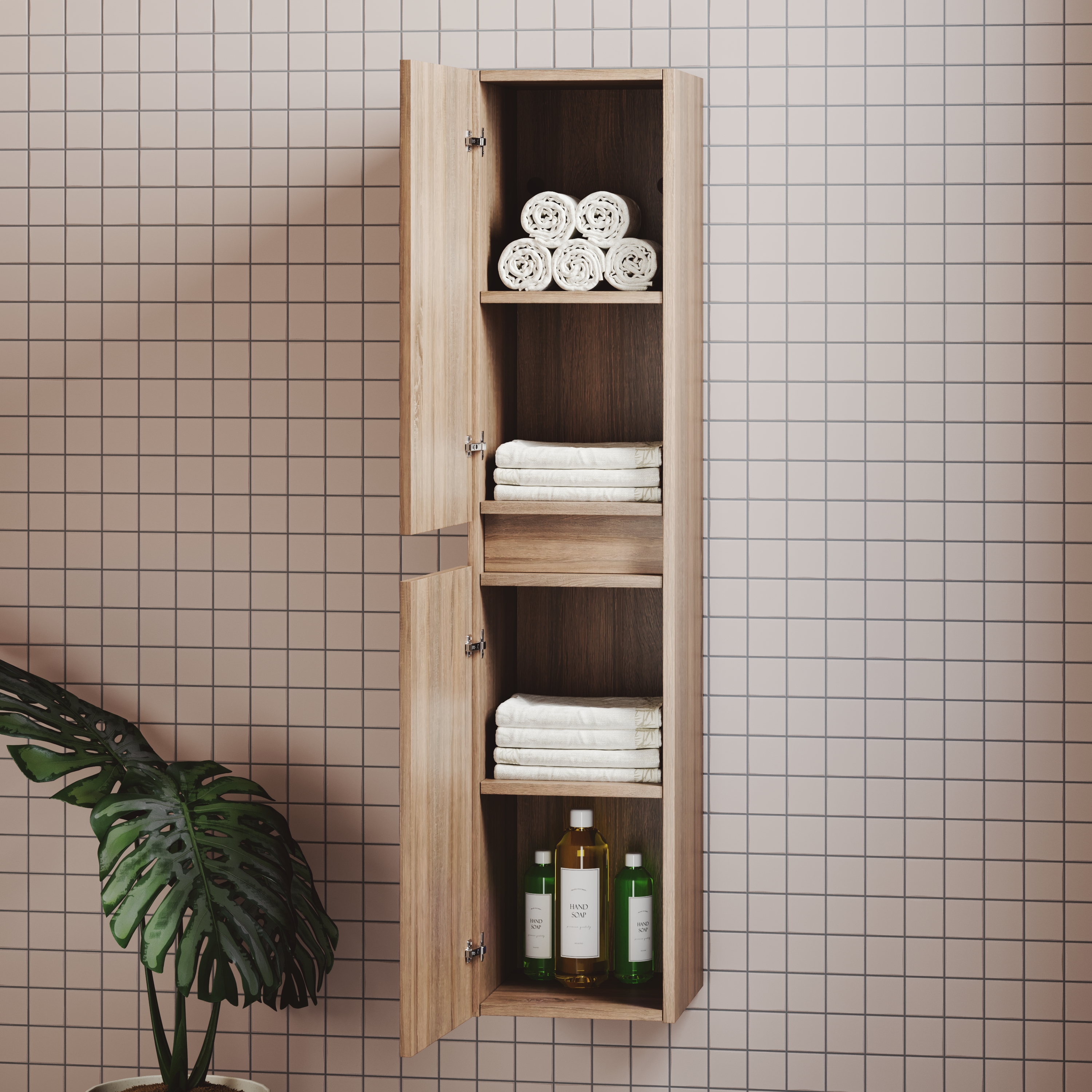 Isla/Freddie 1200mm Wall Mounted Tall Storage Cabinet