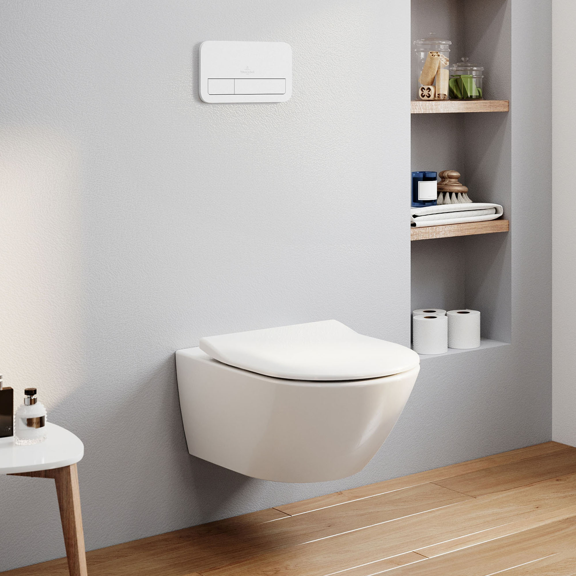 Villeroy & Boch ViConnect Pro 2.0 Frame with Subway 2.0 Rimless Wall Mounted Toilet, Flush Plate & Soft Close Toilet Seat