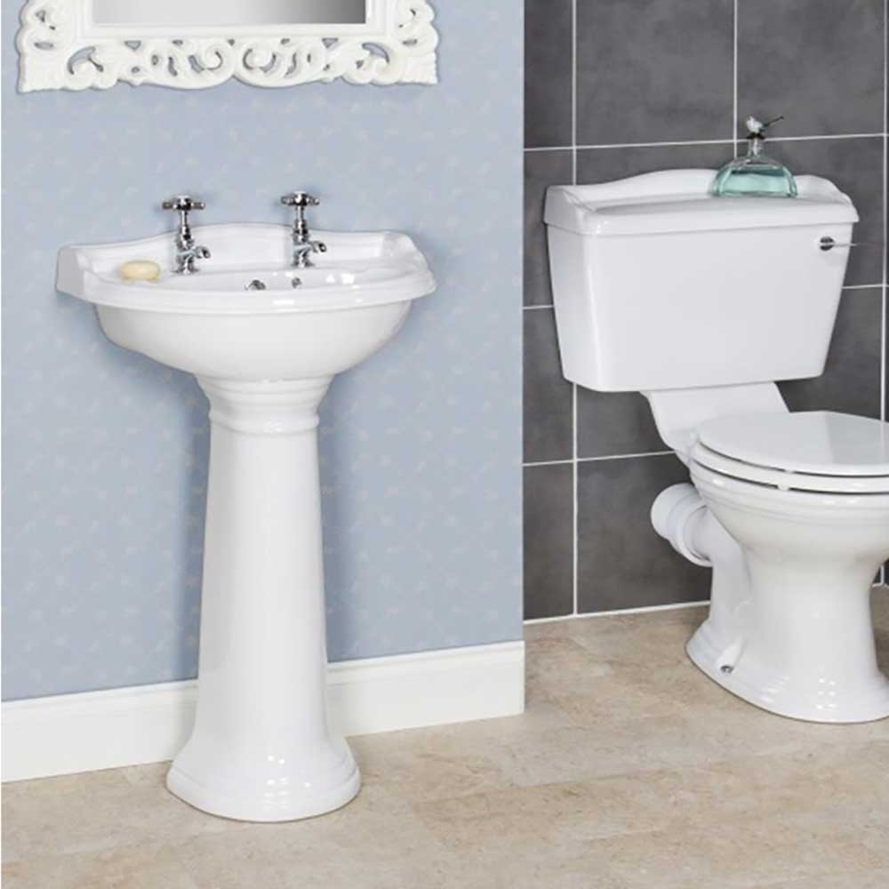 Butler & Rose Benedict 500mm Full Pedestal & Basin - 2 Tap Hole