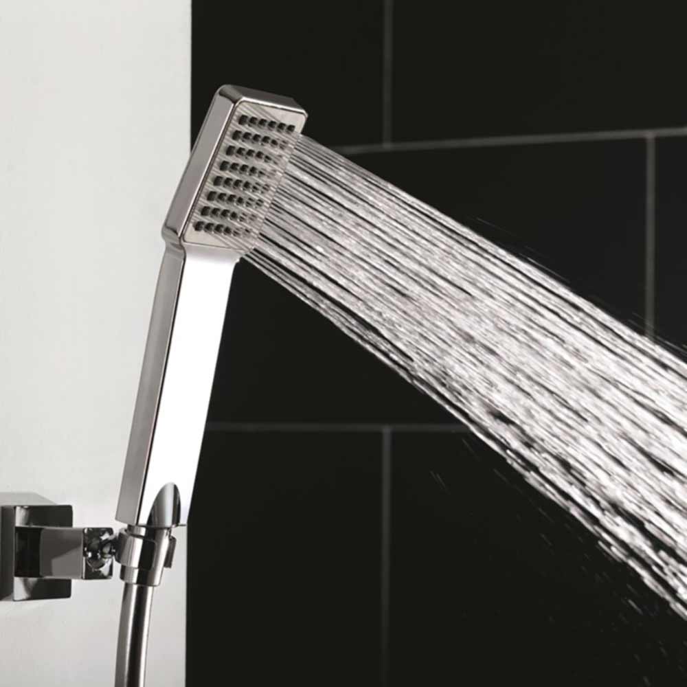 Flova Essence Thermostatic Shower Column with Handset, Overhead Shower & Diverter Bath Spout