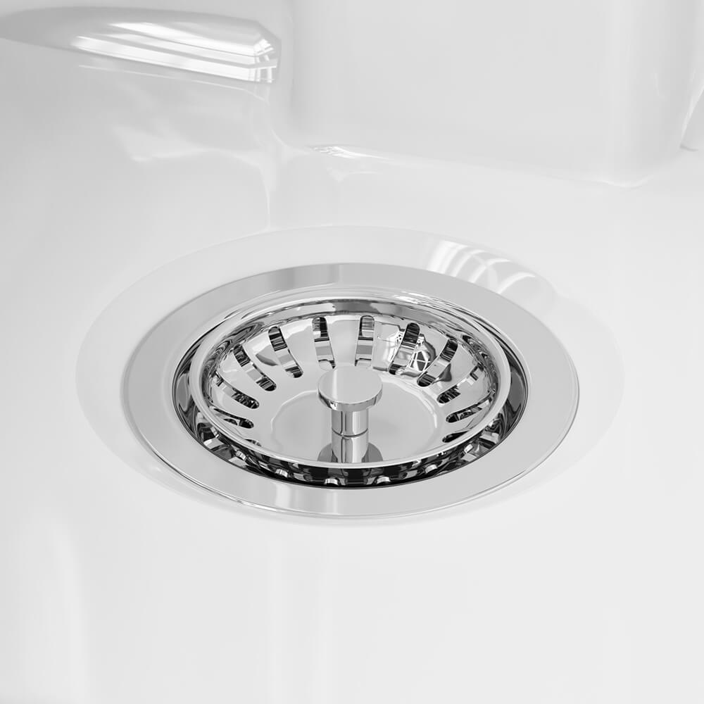 Butler & Rose Fireclay Ceramic White Double Belfast Kitchen Sink, Tap & Waste
