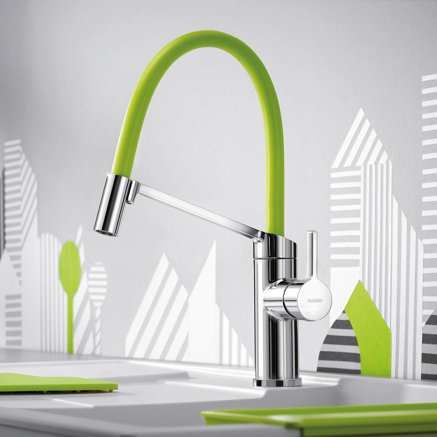 Blanco Viu-S Single Lever Chrome Mono Pull Out Kitchen Mixer Tap with Replaceable Hose