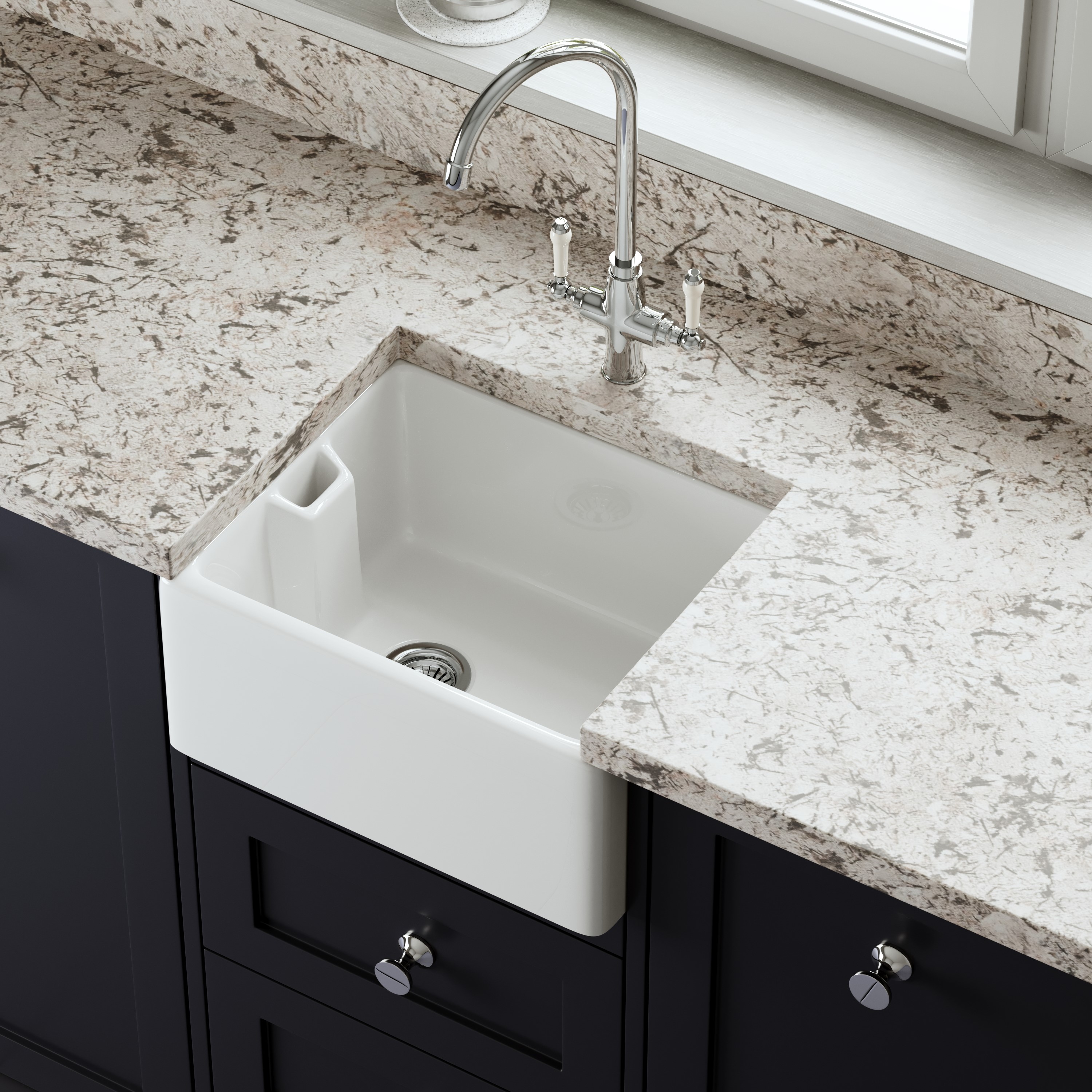 Butler & Rose Belfast / Butler Ceramic Fireclay Kitchen Sink - 460 x 380mm