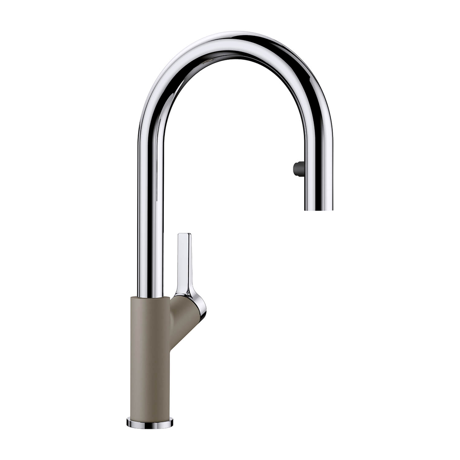 Blanco Carena-S Vario Single Lever Chrome Pull Out Kitchen Mixer Spray Tap with Silgranit Matching Finish