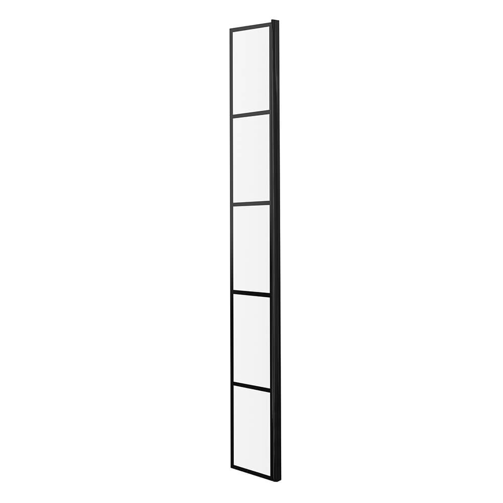 Vellamo City 8mm Framed Matt Black Easy Clean Walk In Panel & Optional Return Screen