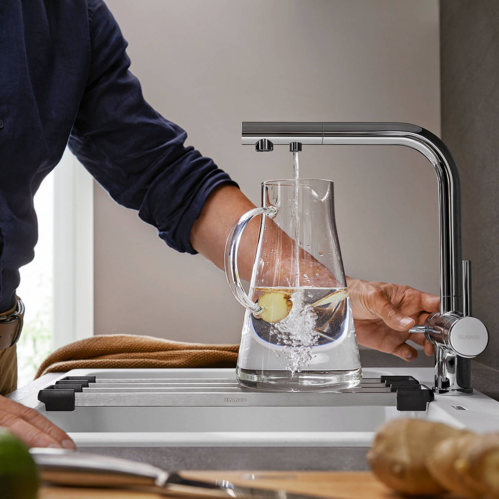 Blanco Fontas-S II 3-in-1 Warm, Cold and Filtered Cold Water Mono Pull Out Kitchen Mixer Tap