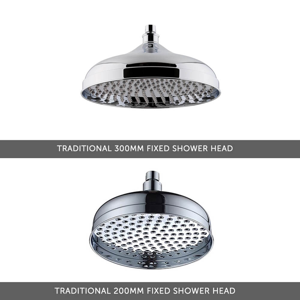 Butler & Rose Edith Concealed Shower Valve, Fixed Shower Head & Slide Rail Kit