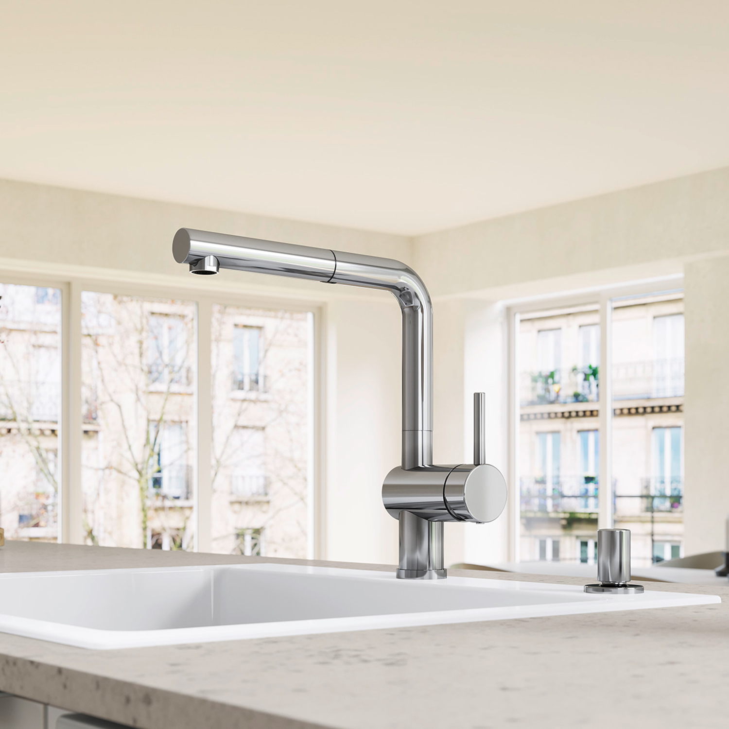 Blanco Linus-S Single Lever Mono Pull Out Kitchen Mixer Tap
