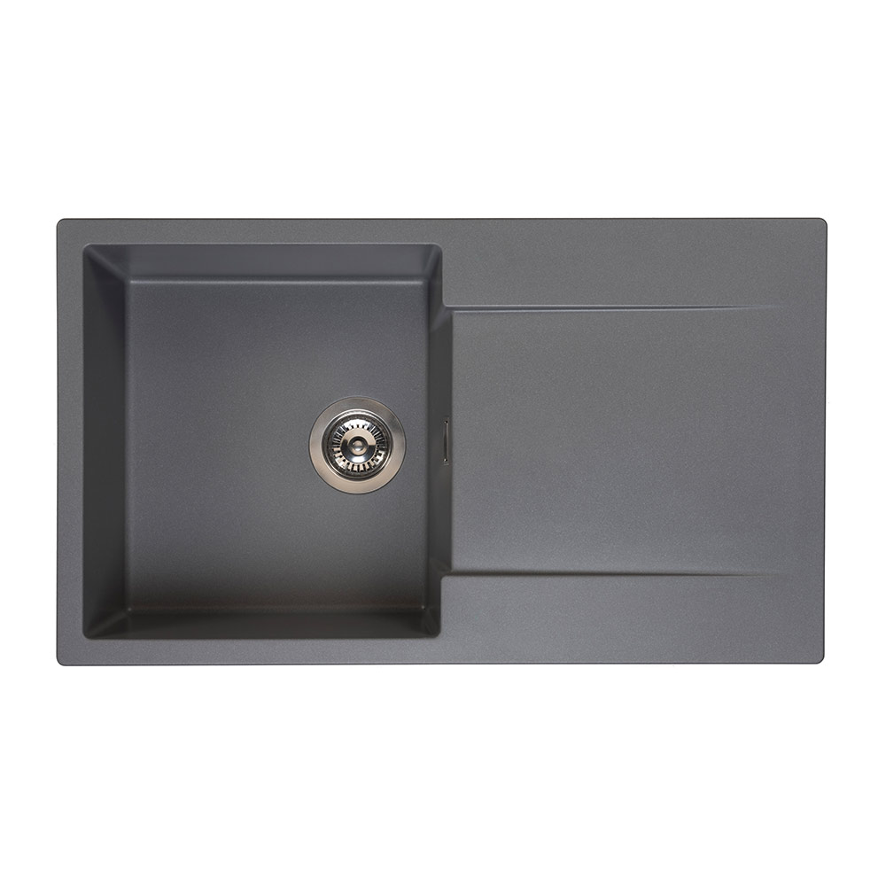 Reginox Amsterdam Compact Single Bowl Granite Composite Kitchen sink & Waste Kit with Reversible Drainer - 860 x 500mm