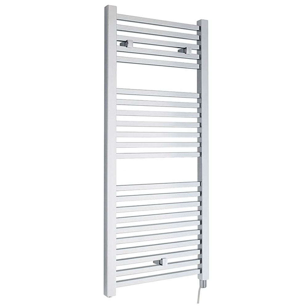 Brenton Helios Electric Straight Square Chrome Heated Towel Rail - 1110 x 500mm
