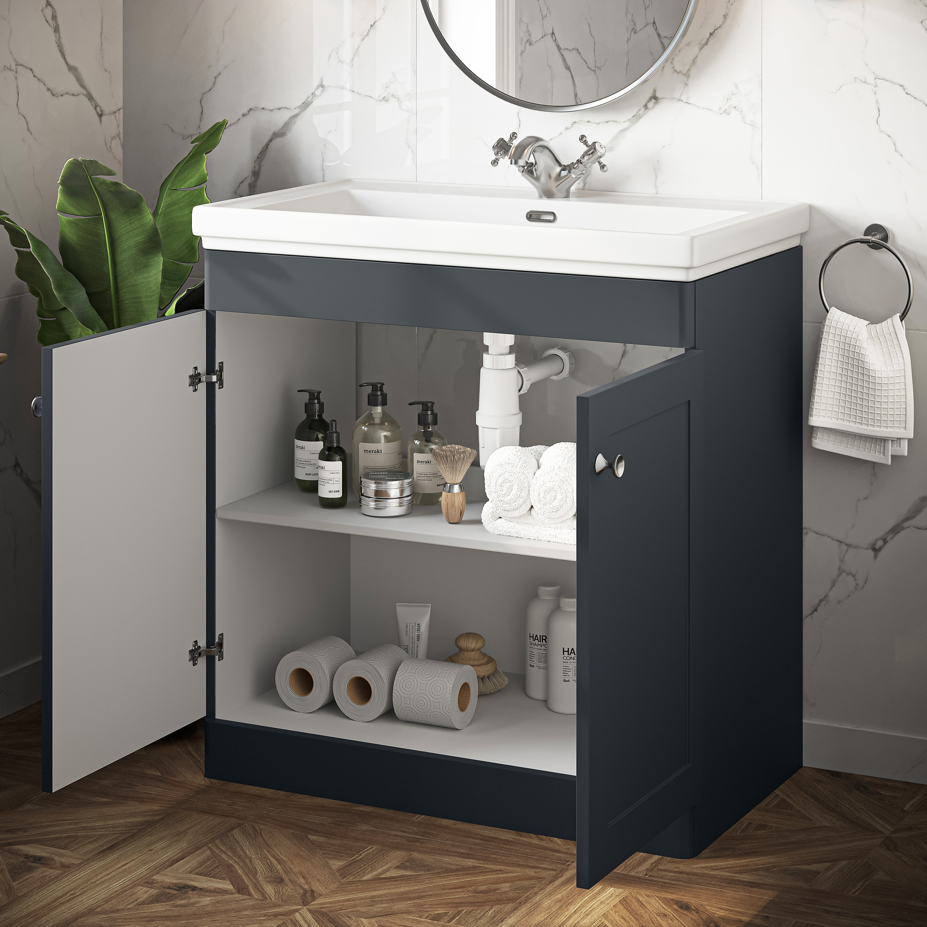Butler & Rose Ophelia 800mm Floorstanding 2 Door Vanity Unit & Basin