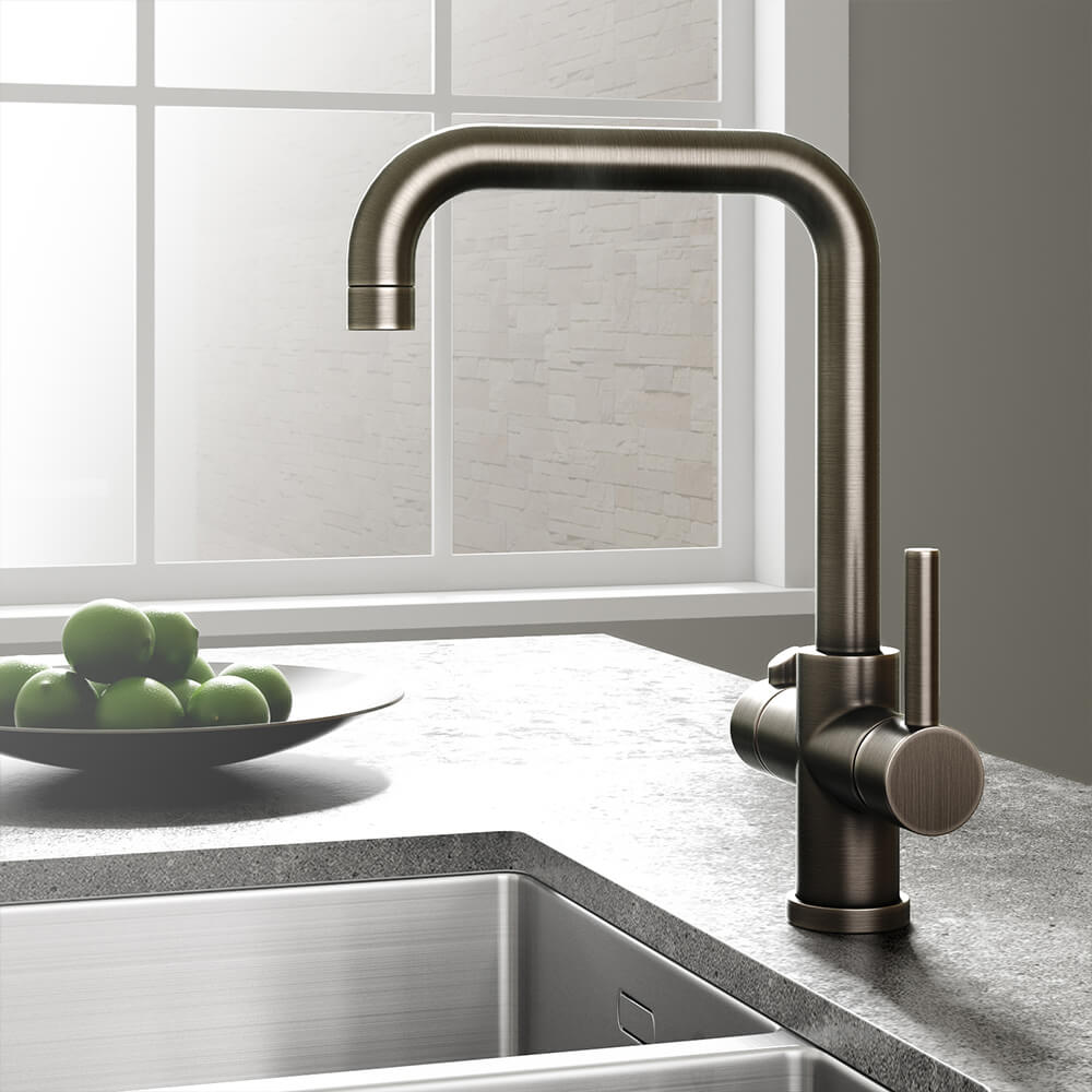 Vellamo Kaffe 3-in-1 Instant Hot Water Tap with Boiler Unit & Filter - Gunmetal Grey