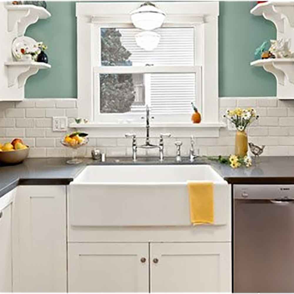 Shaws Contemporary Shaker Single Bowl White Ceramic Belfast Kitchen Sink - 762mm x 457mm