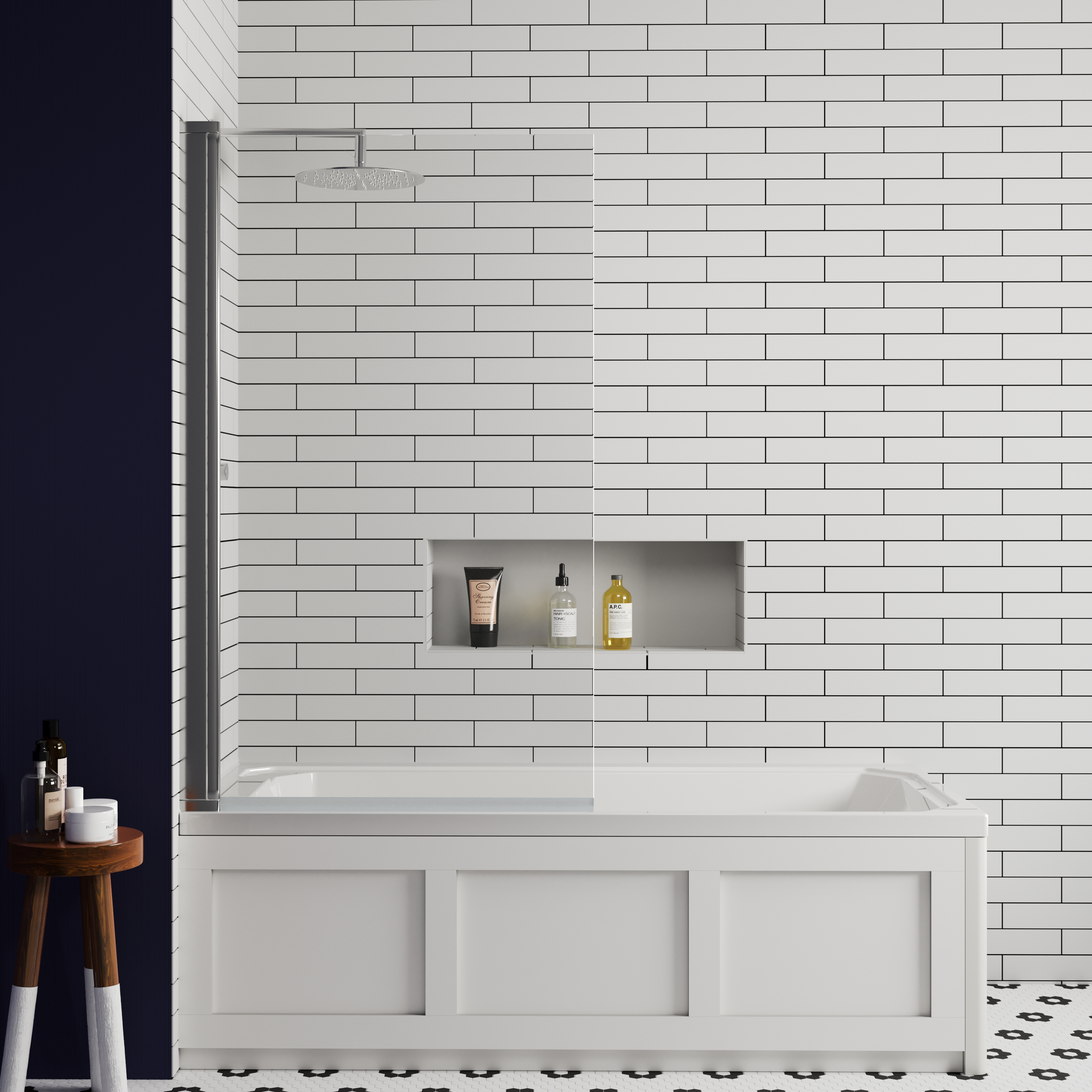 Butler & Rose Art Deco Shower Bath & Shower Screen