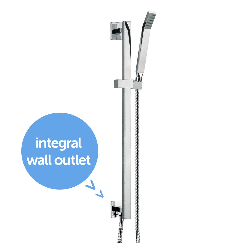 Pura Bloque Slide Rail with Outlet Elbow & Single Function Handset