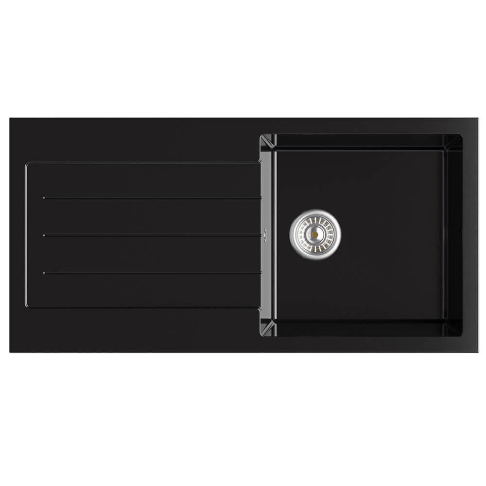 Vellamo Designer 1 Bowl Comite Composite Kitchen Sink & Waste with Reversible Drainer - 1000 x 500mm