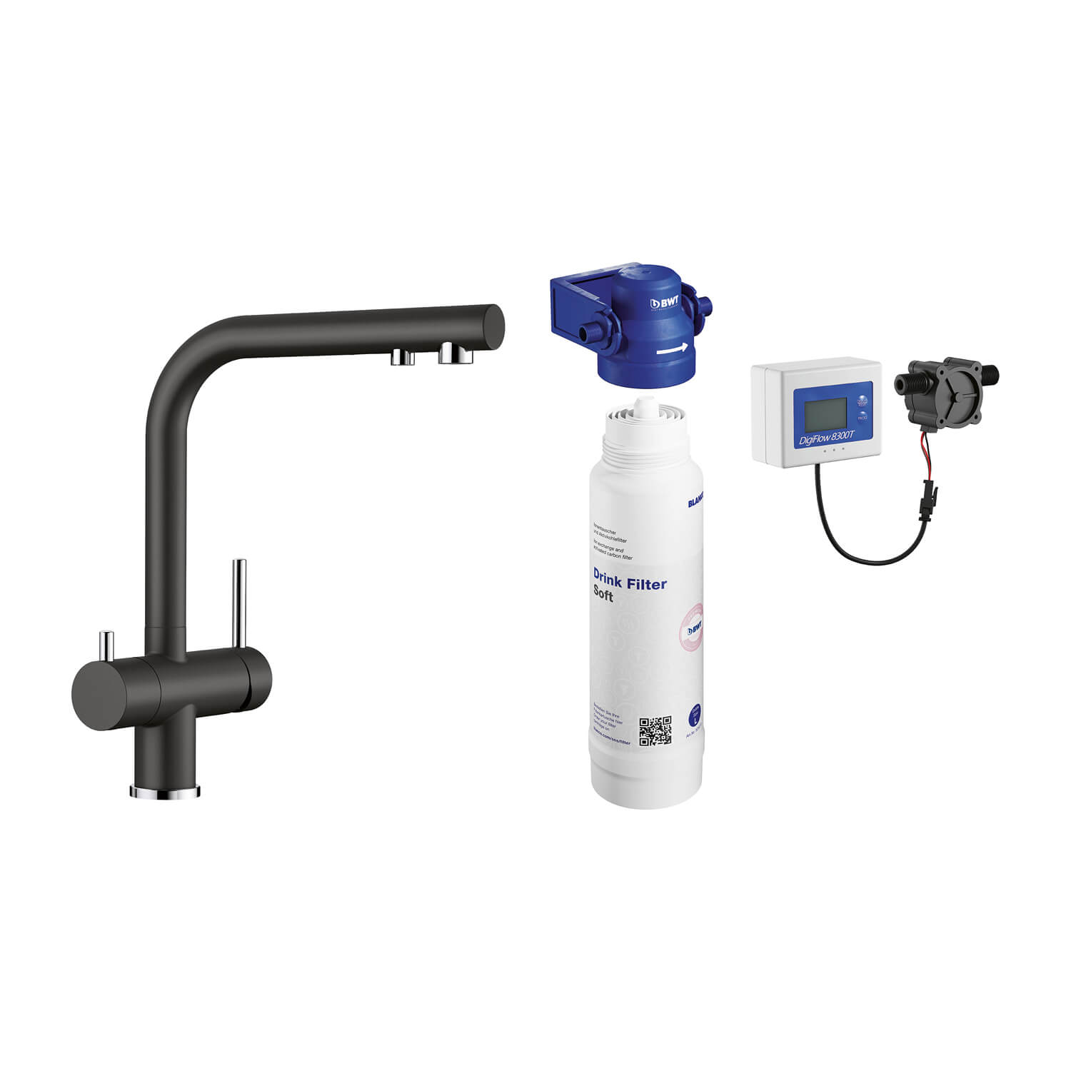 Blanco Fontas II 3-in-1 Warm, Cold and Filtered Cold Water Mono Kitchen Mixer Tap