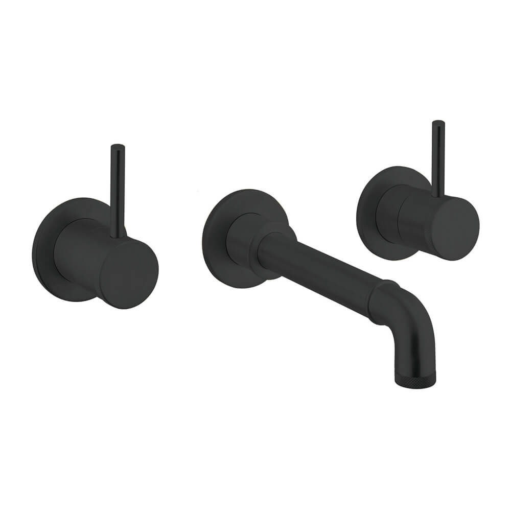 Crosswater MPRO Industrial 3 Hole Wall Mounted Basin Mixer Tap - Carbon Black