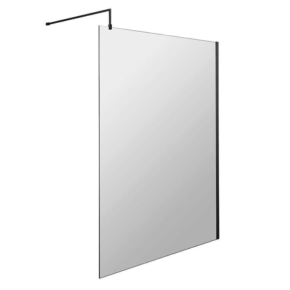 Vellamo City 8mm Matt Black Easy Clean Walk In Shower Panel
