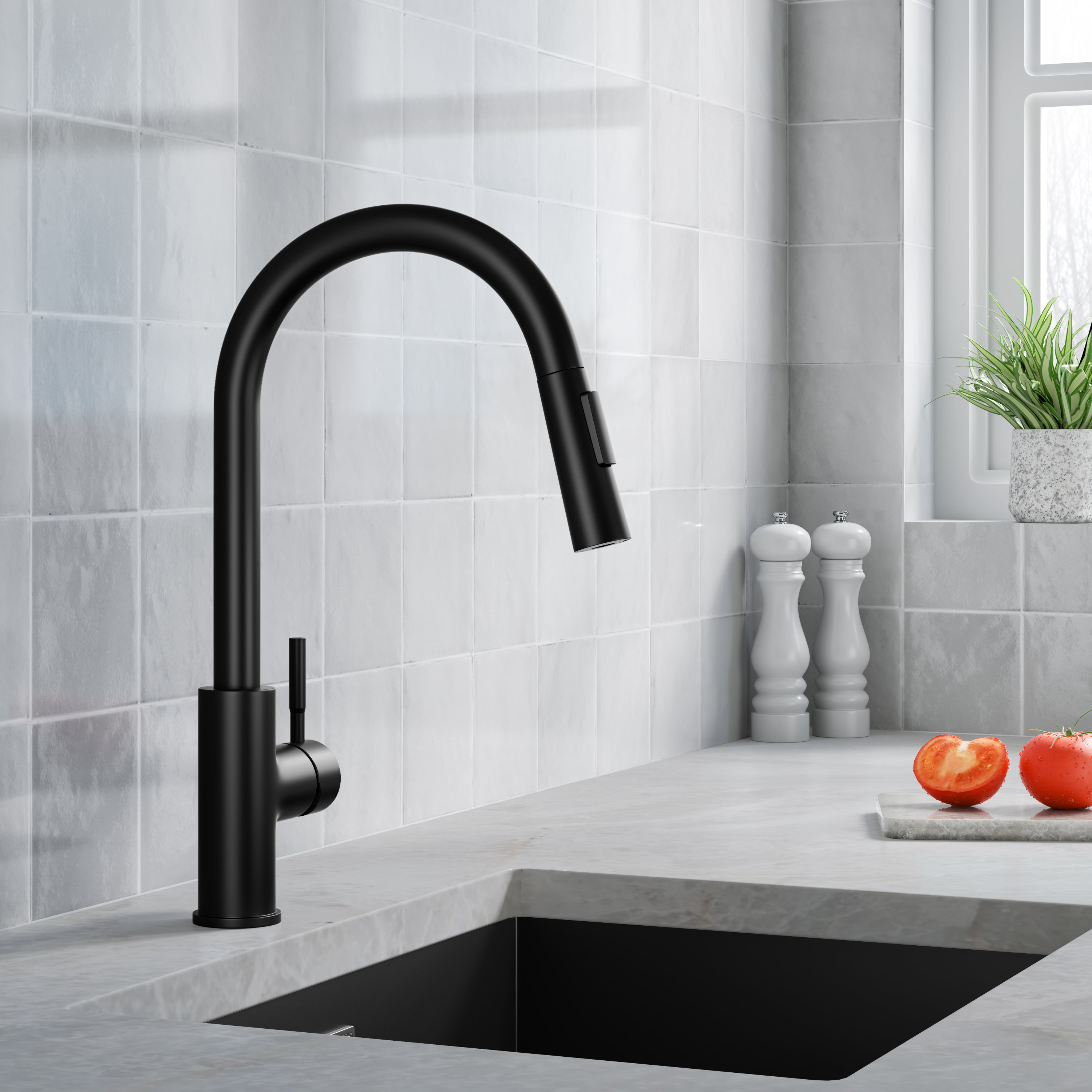Harbour Pro Pull Out Single Lever Mono Kitchen Mixer Tap