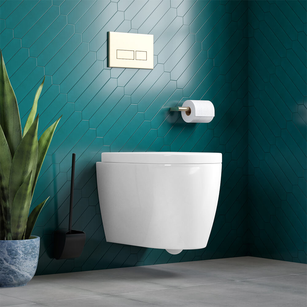 Sanimaid Copenhagen Hygienic Toilet Brush and Wall Holder - Black