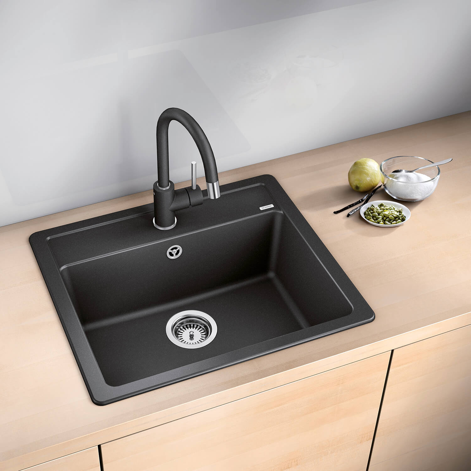 Blanco Mida-S Single Lever Mono Pull Out Kitchen Mixer Tap with Silgranit Matching Finish